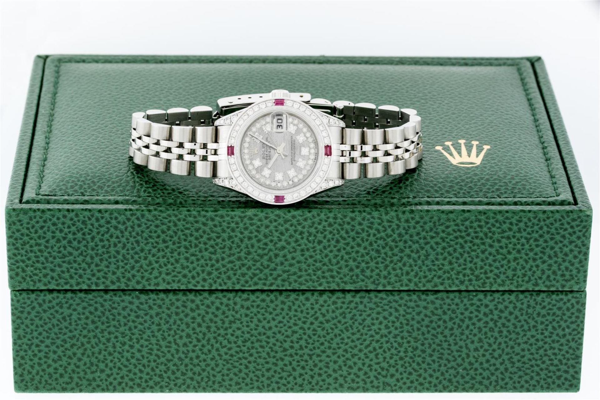 Rolex Ladies Stainless Steel Quickset Meteorite Diamond Lugs Jubilee Datejust Wr - Image 5 of 9