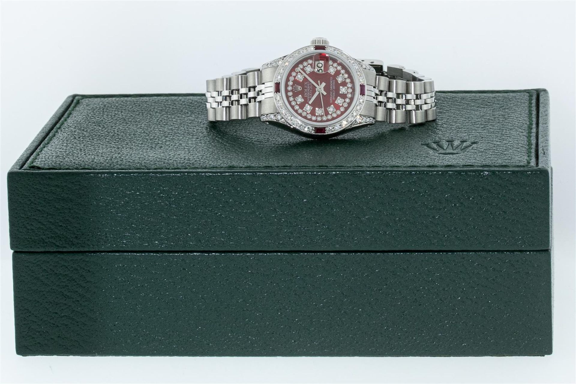 Rolex Ladies Stainless Steel 26MM Red Diamond Lugs 26MM Datejust Wristwatch With - Image 6 of 9