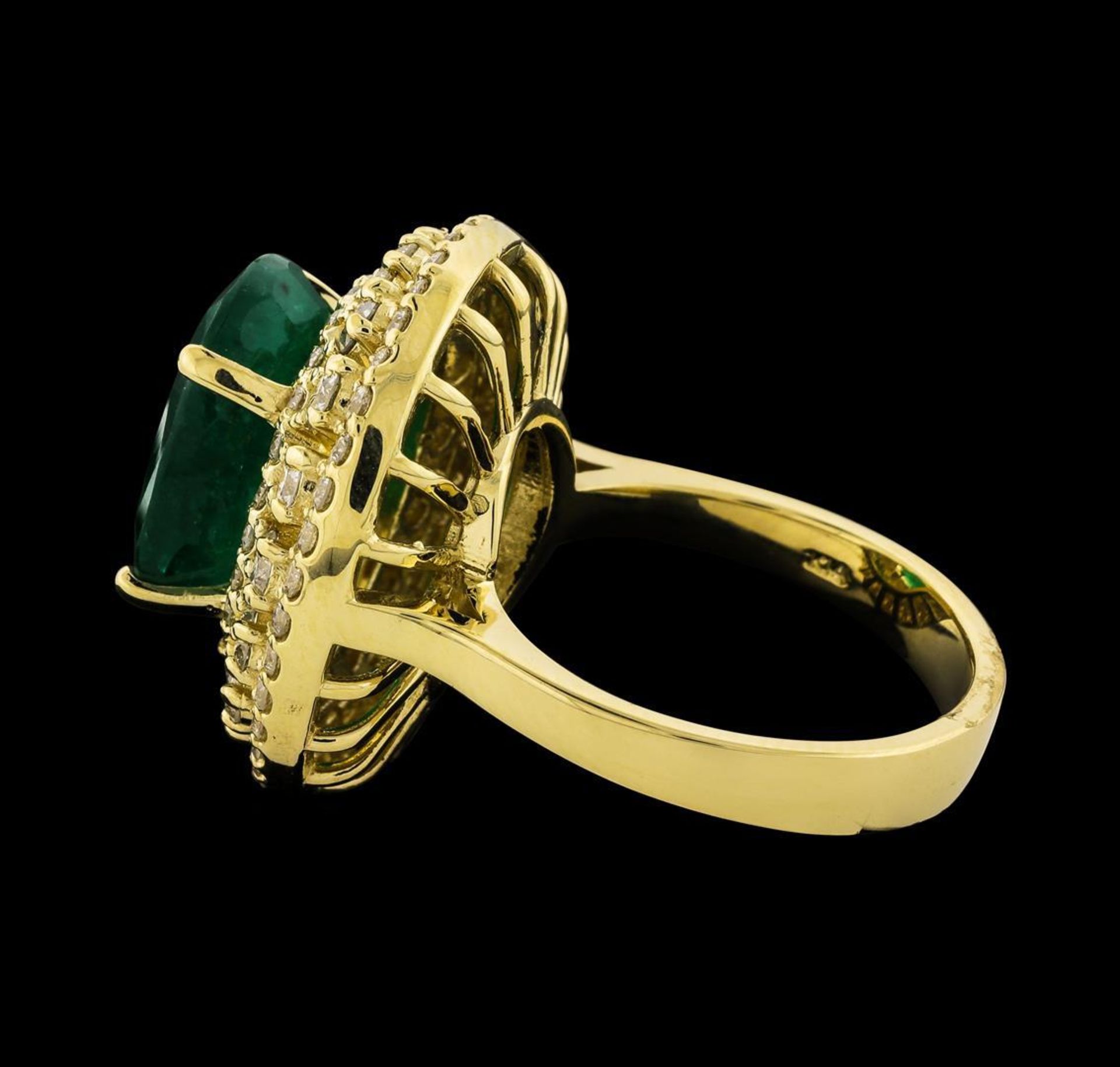 6.63 ctw Emerald and Diamond Ring - 14KT Yellow Gold - Image 3 of 5