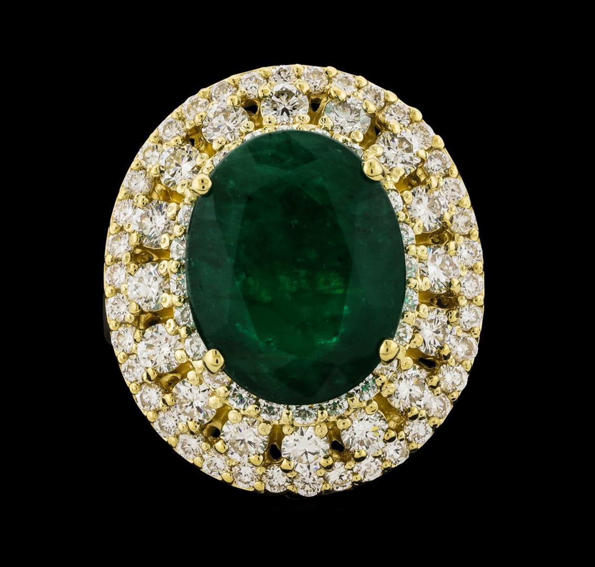 6.63 ctw Emerald and Diamond Ring - 14KT Yellow Gold - Image 2 of 5