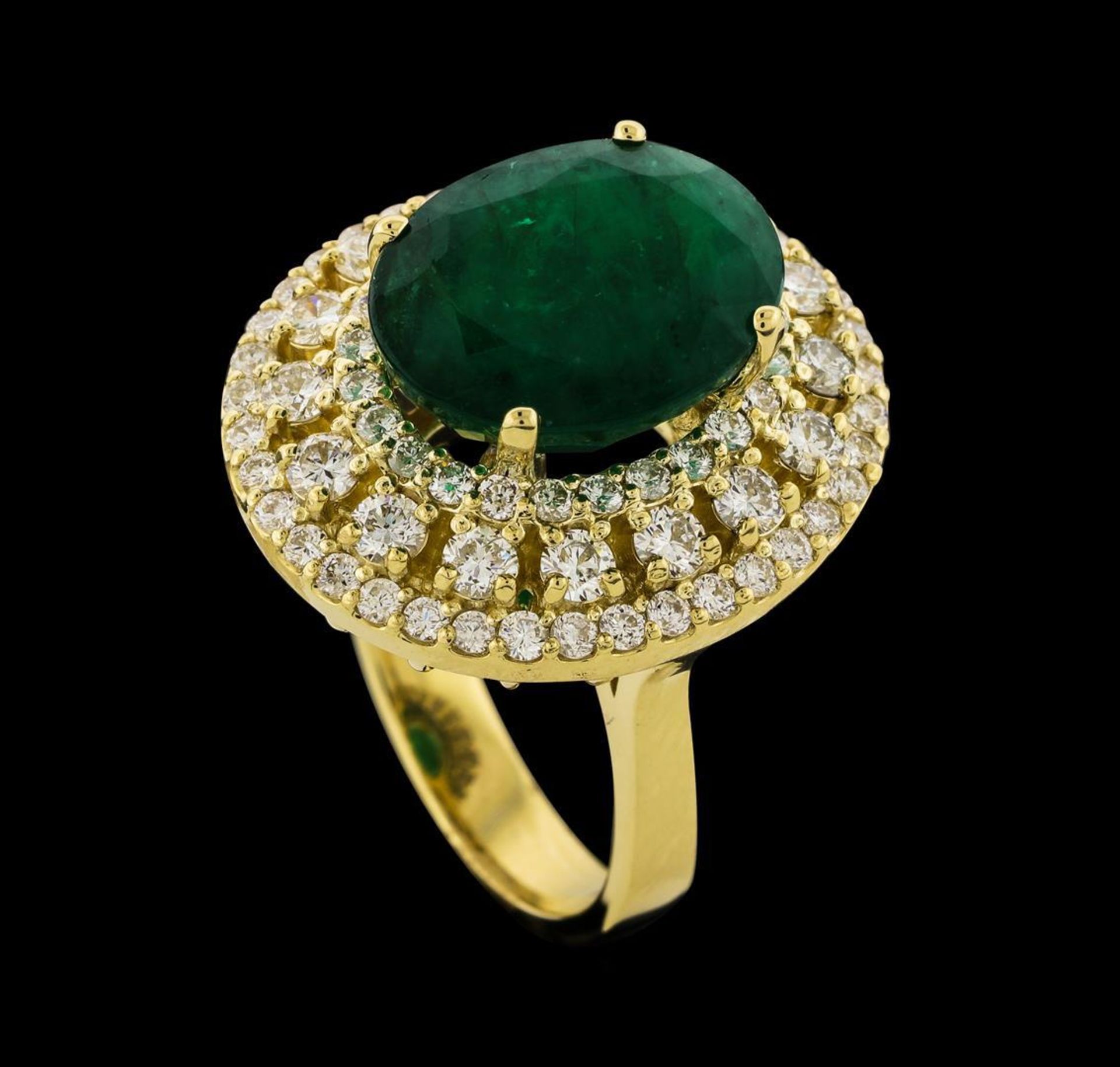 6.63 ctw Emerald and Diamond Ring - 14KT Yellow Gold - Image 4 of 5