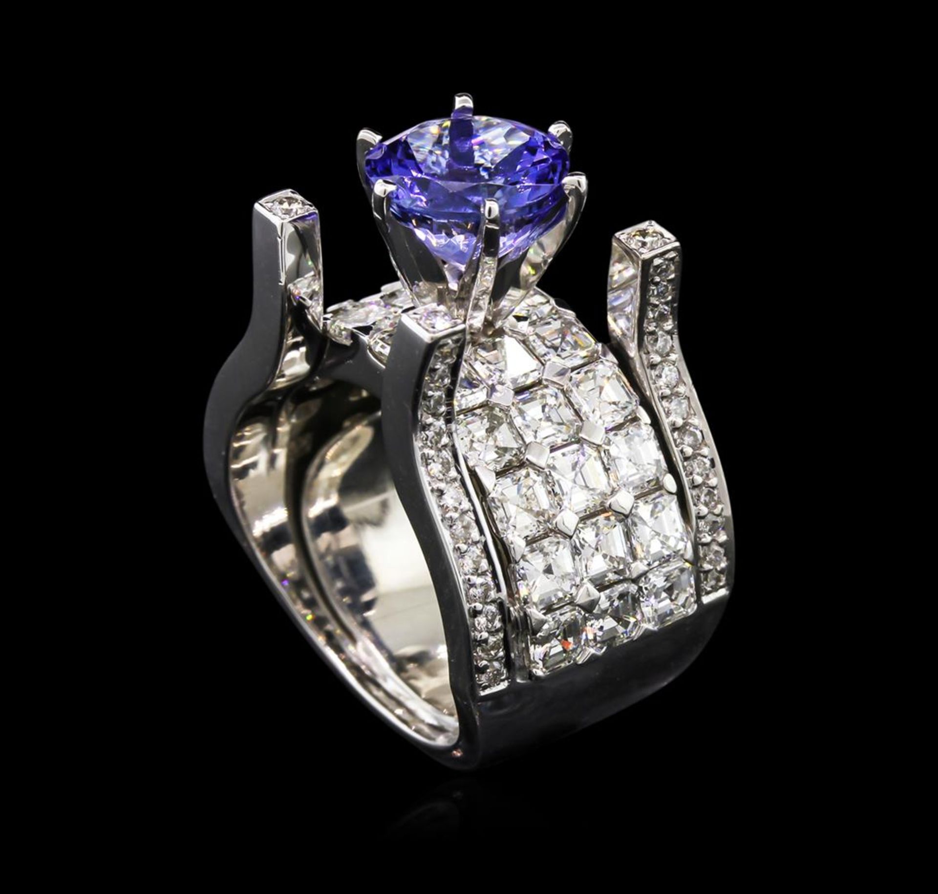 2.75 ctw Tanzanite and Diamond Ring - 14KT White Gold - Image 3 of 5