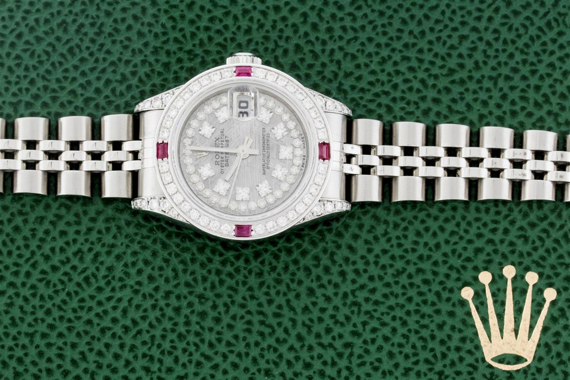 Rolex Ladies Stainless Steel Quickset Meteorite Diamond Lugs Jubilee Datejust Wr - Image 4 of 9