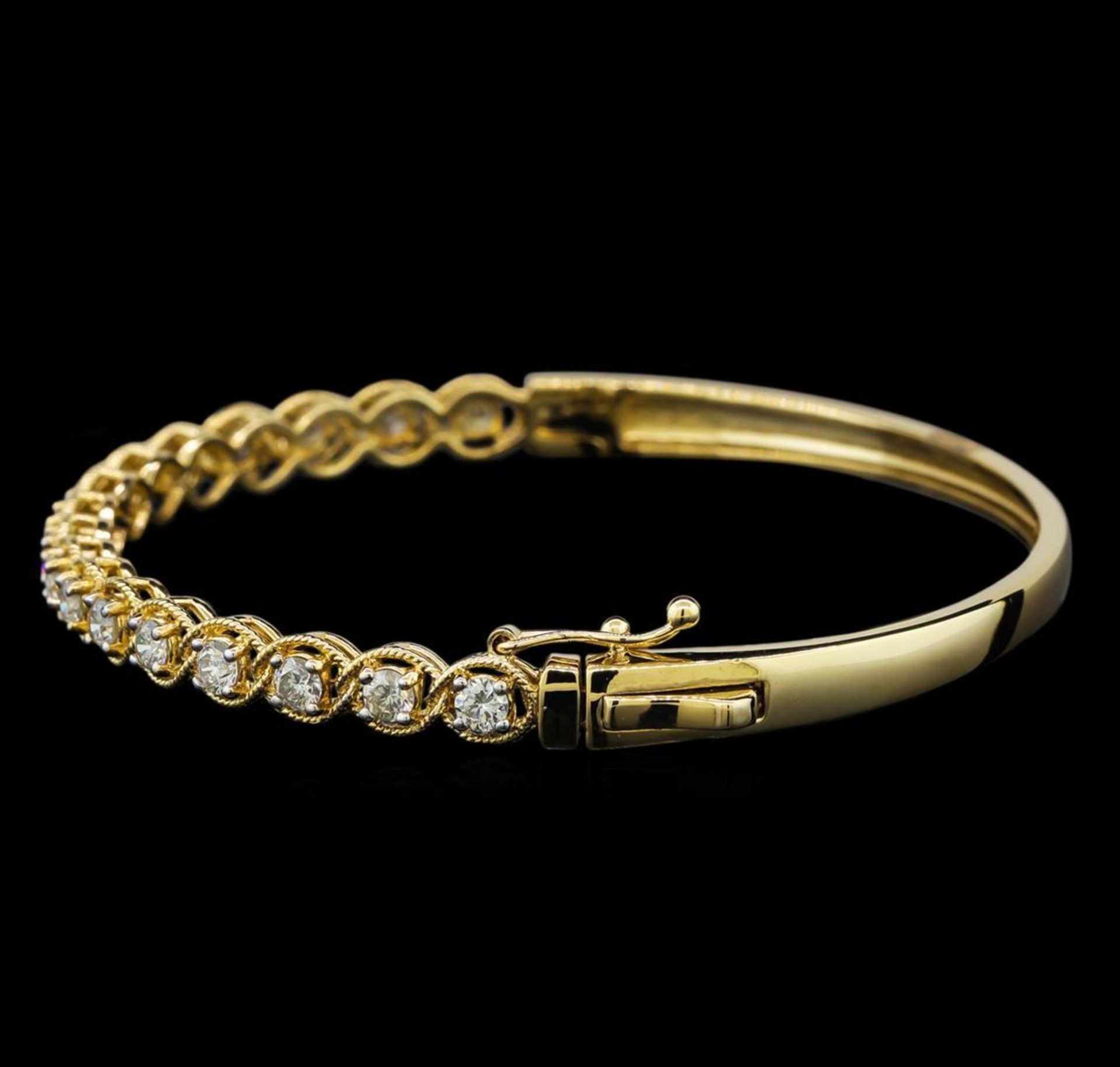 1.57 ctw Diamond Bangle Bracelet - 14KT Yellow Gold - Image 2 of 4