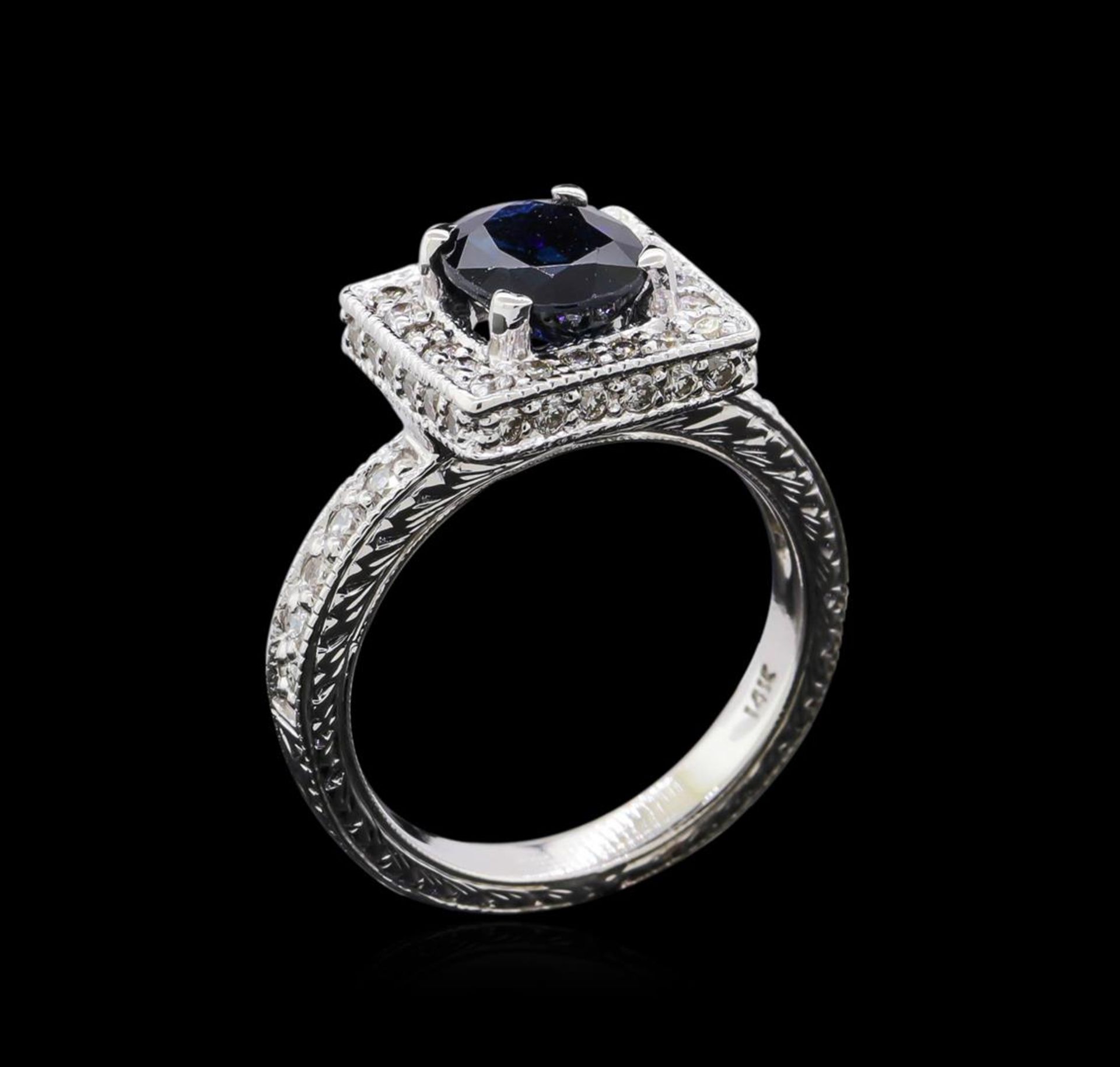 1.68 ctw Sapphire and Diamond Ring - 14KT White Gold - Image 4 of 4