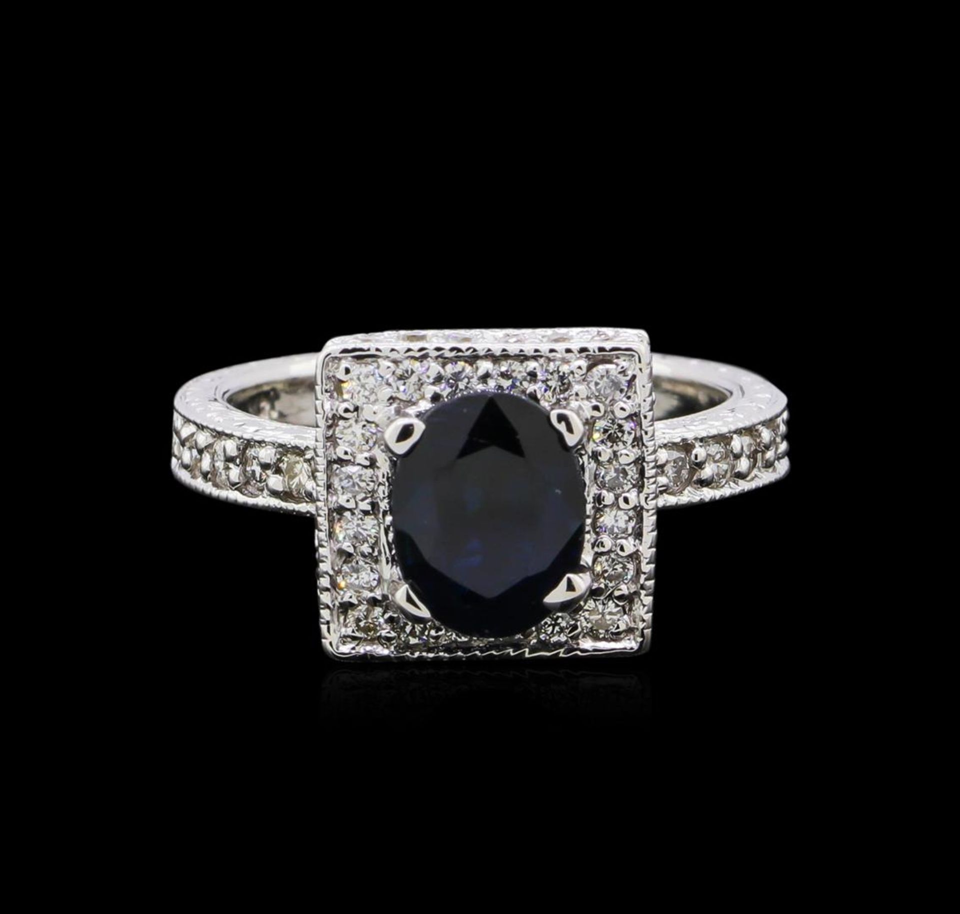 1.68 ctw Sapphire and Diamond Ring - 14KT White Gold - Image 2 of 4