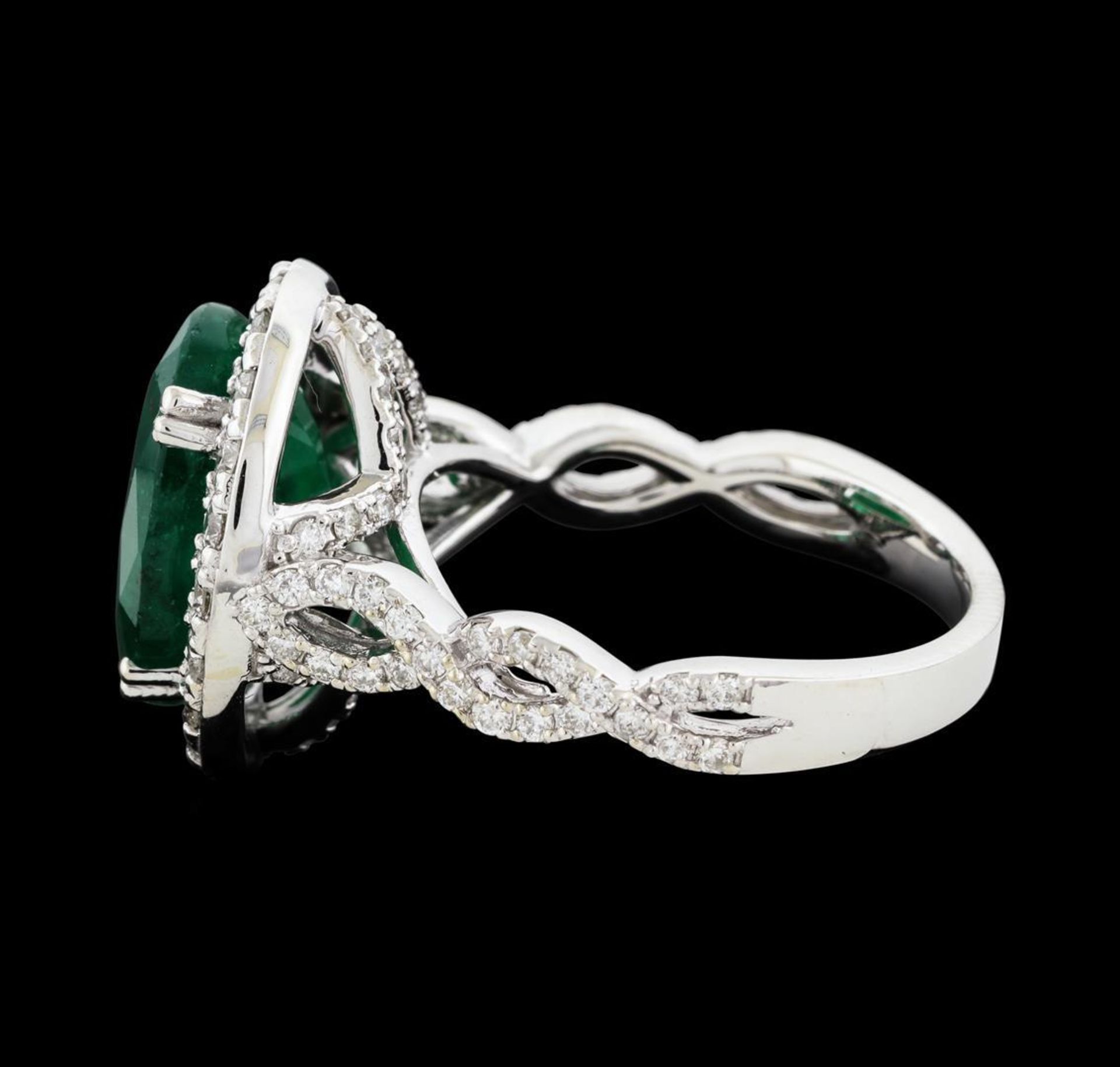 5.68 ctw Emerald and Diamond Ring - 14KT White Gold - Image 3 of 5