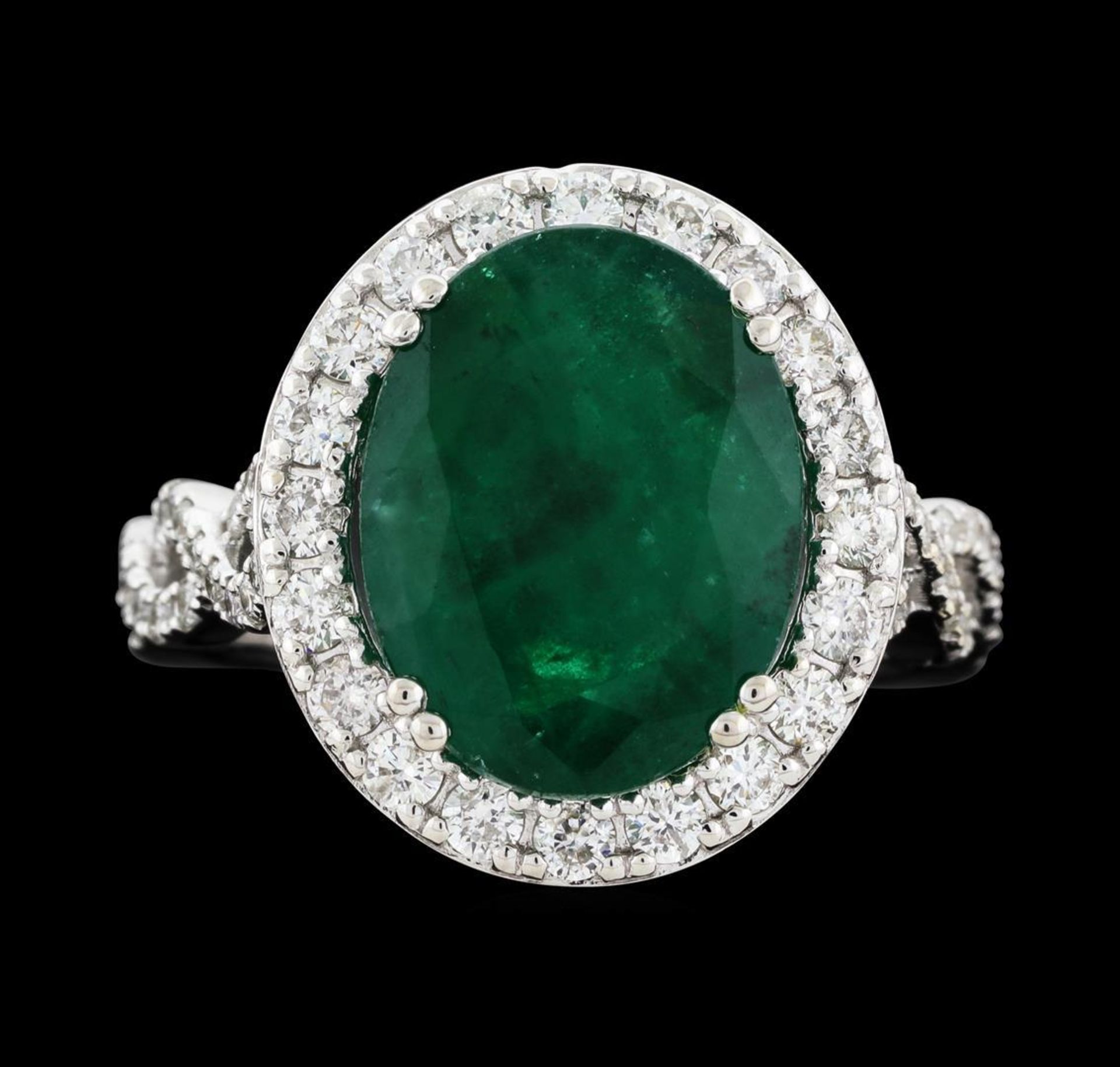 5.68 ctw Emerald and Diamond Ring - 14KT White Gold - Image 2 of 5