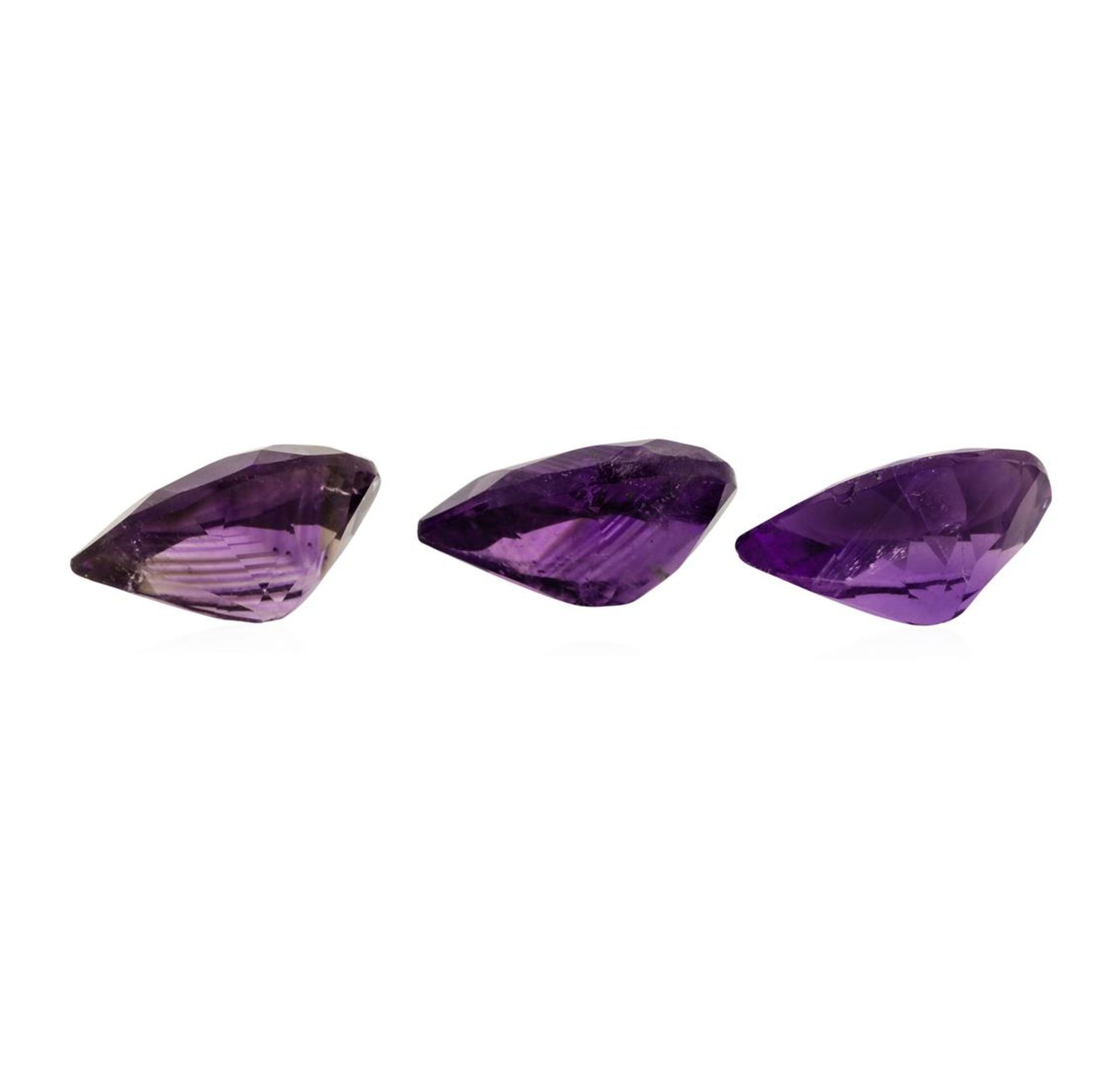 20.50 ctw.Natural Pear Cut Amethyst Parcel of Three - Image 2 of 3