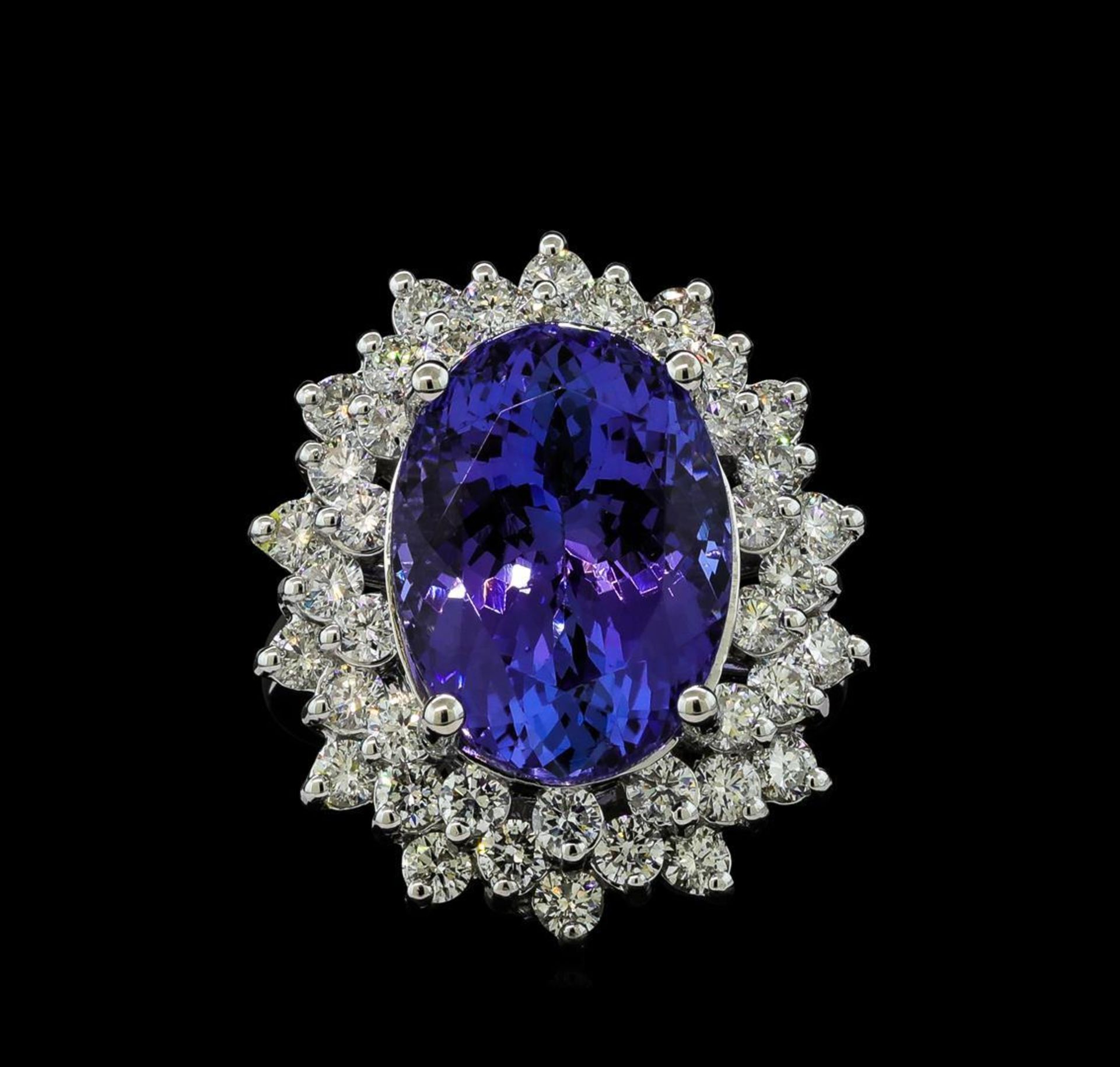 12.04 ctw Tanzanite and Diamond Ring - 14KT White Gold - Image 2 of 5