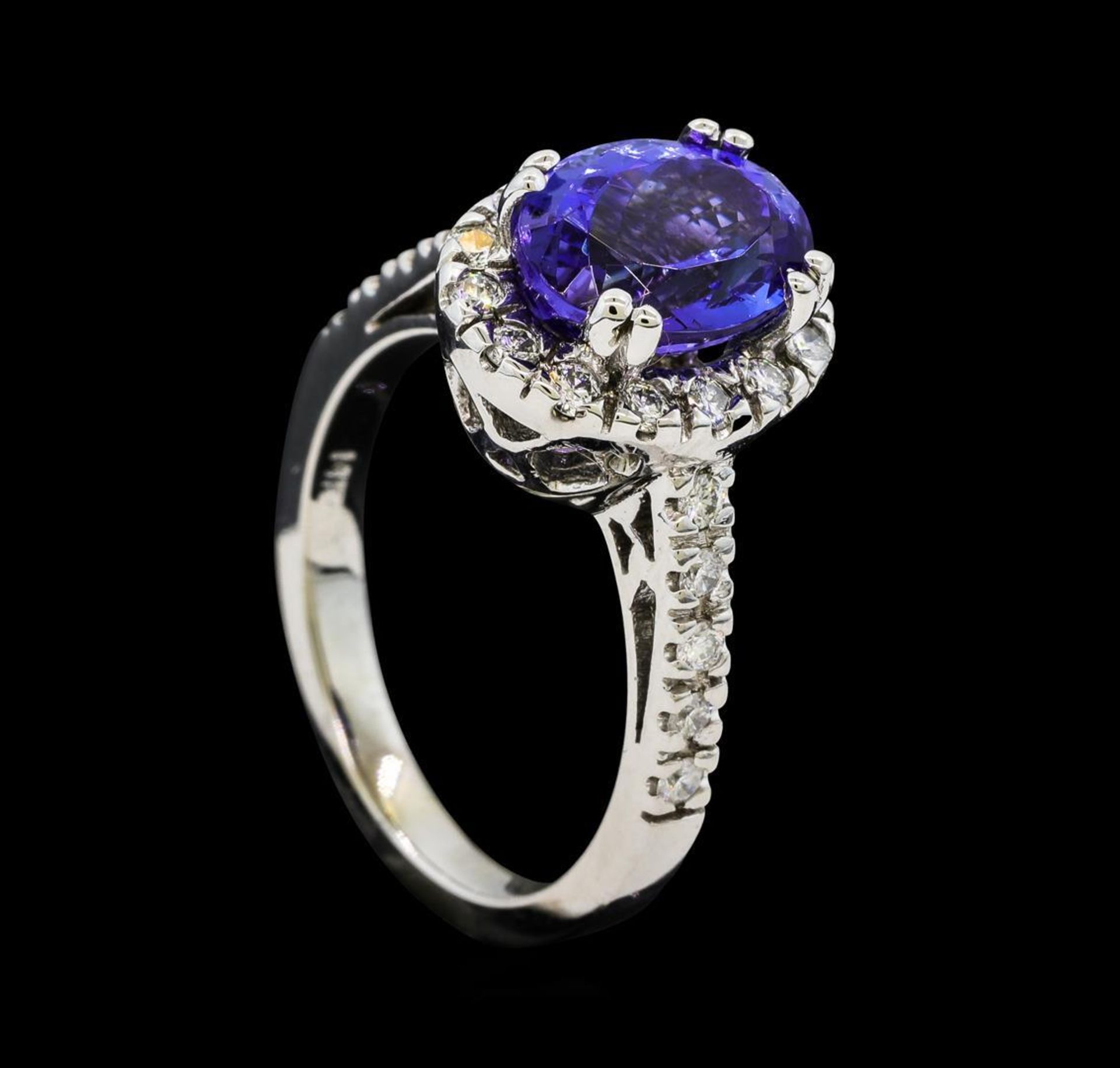 2.91 ctw Tanzanite and Diamond Ring - 14KT White Gold - Image 4 of 5