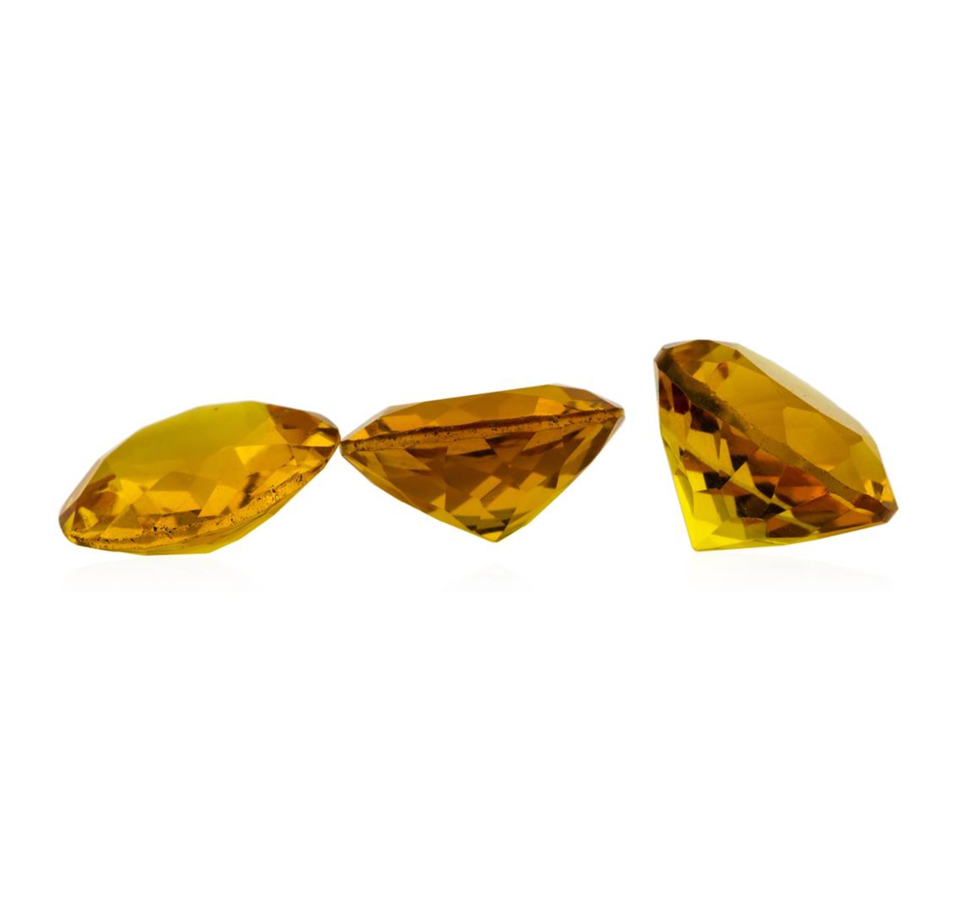 14.61ctw.Natural Round Cut Citrine Quartz Parcel of Three - Image 2 of 3