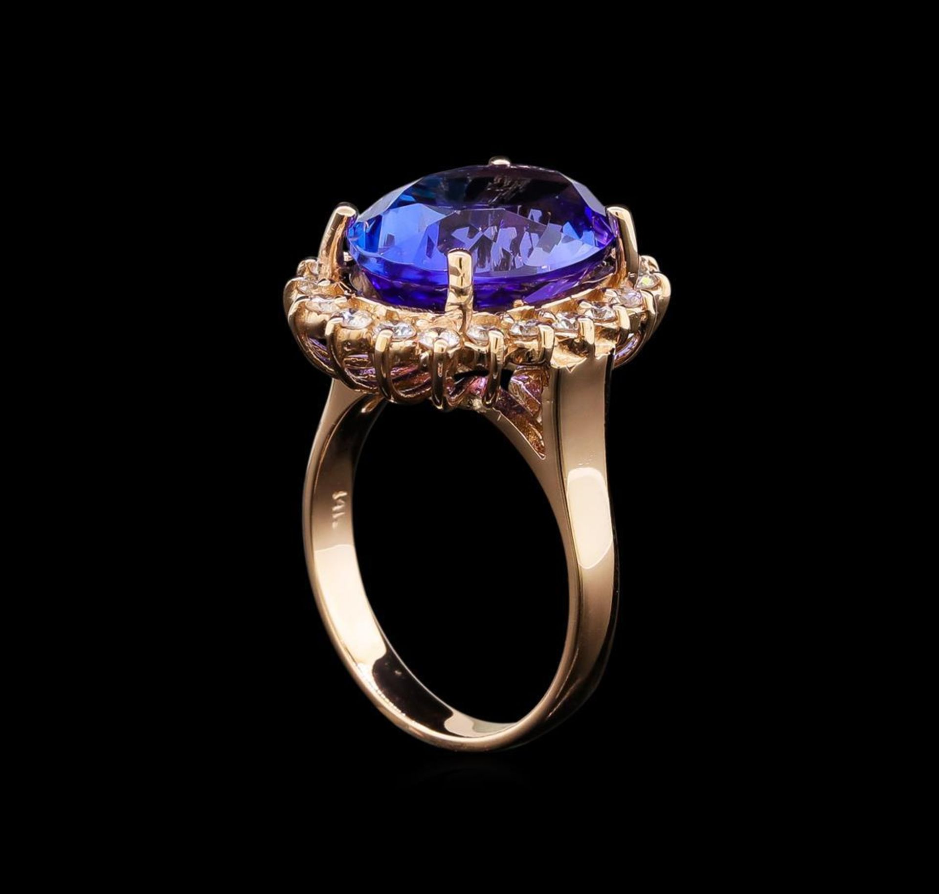 GIA Cert 8.31 ctw Tanzanite and Diamond Ring - 14KT Rose Gold - Image 4 of 6