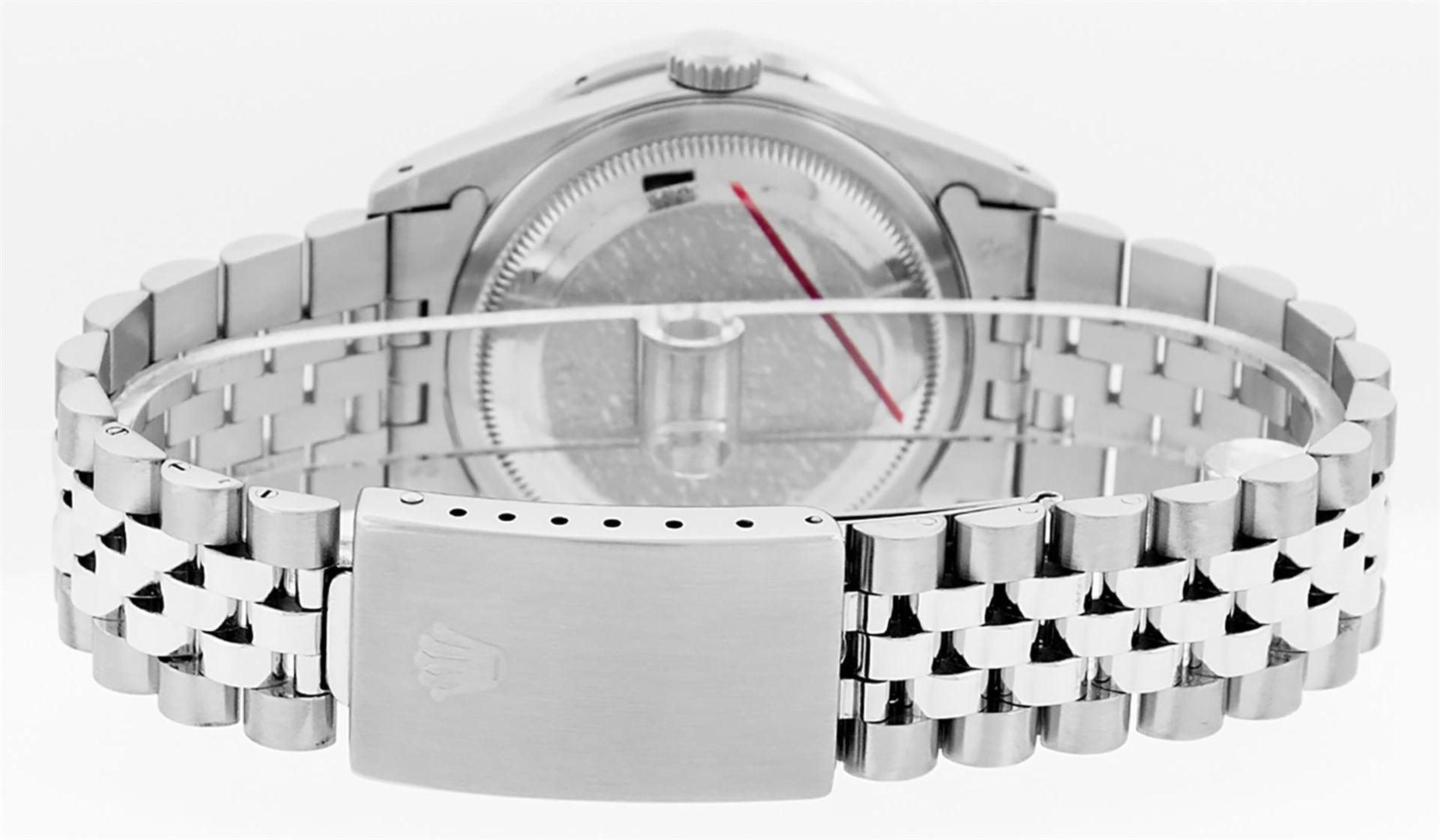 Rolex Mens Stainless Steel 3ctw Red Vignette Roman Diamond Datejust Wristwatch - Image 7 of 9