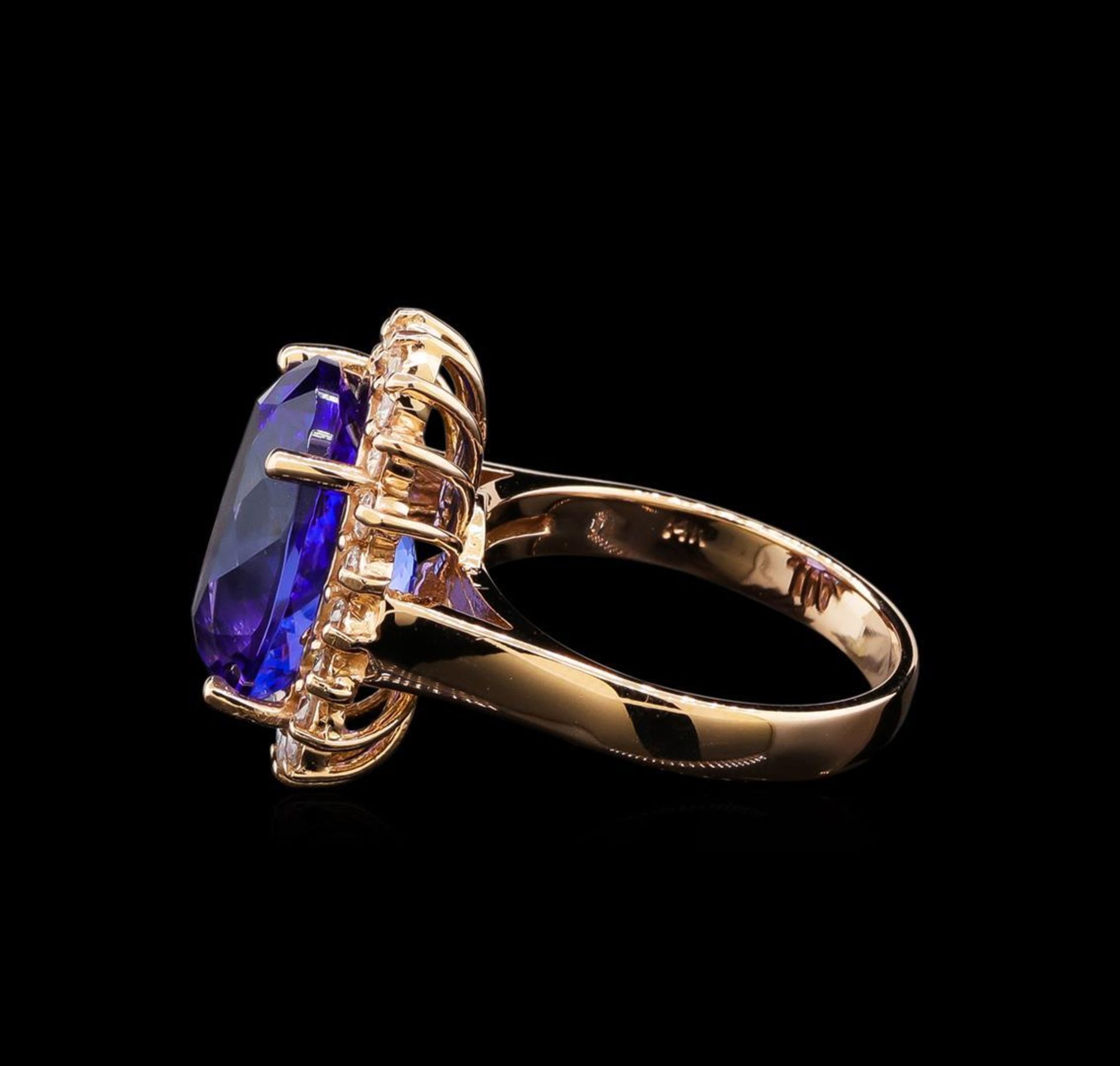 GIA Cert 8.31 ctw Tanzanite and Diamond Ring - 14KT Rose Gold - Image 3 of 6