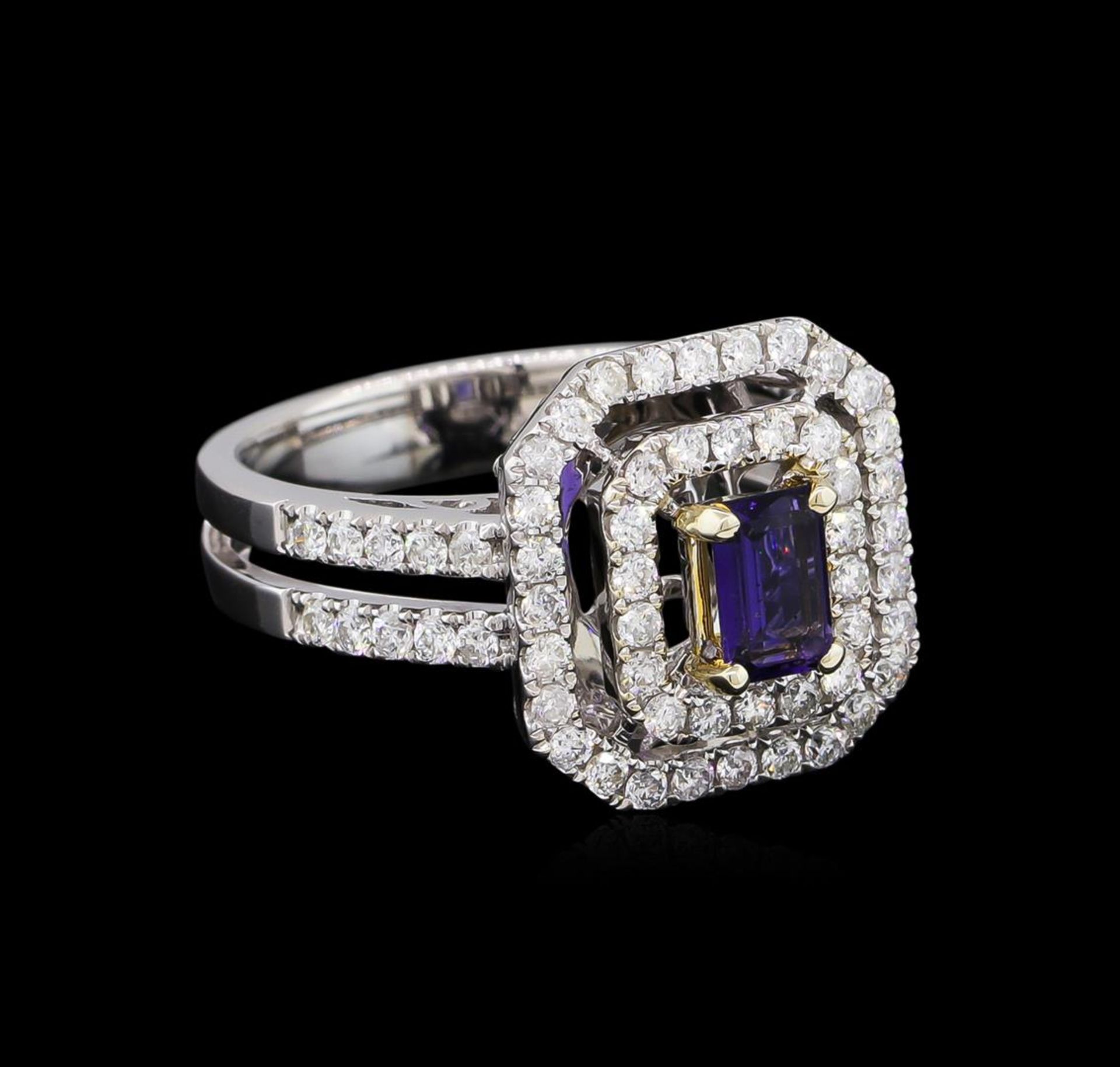 14KT White and Yellow Gold 0.40 ct Tanzanite and Diamond Ring