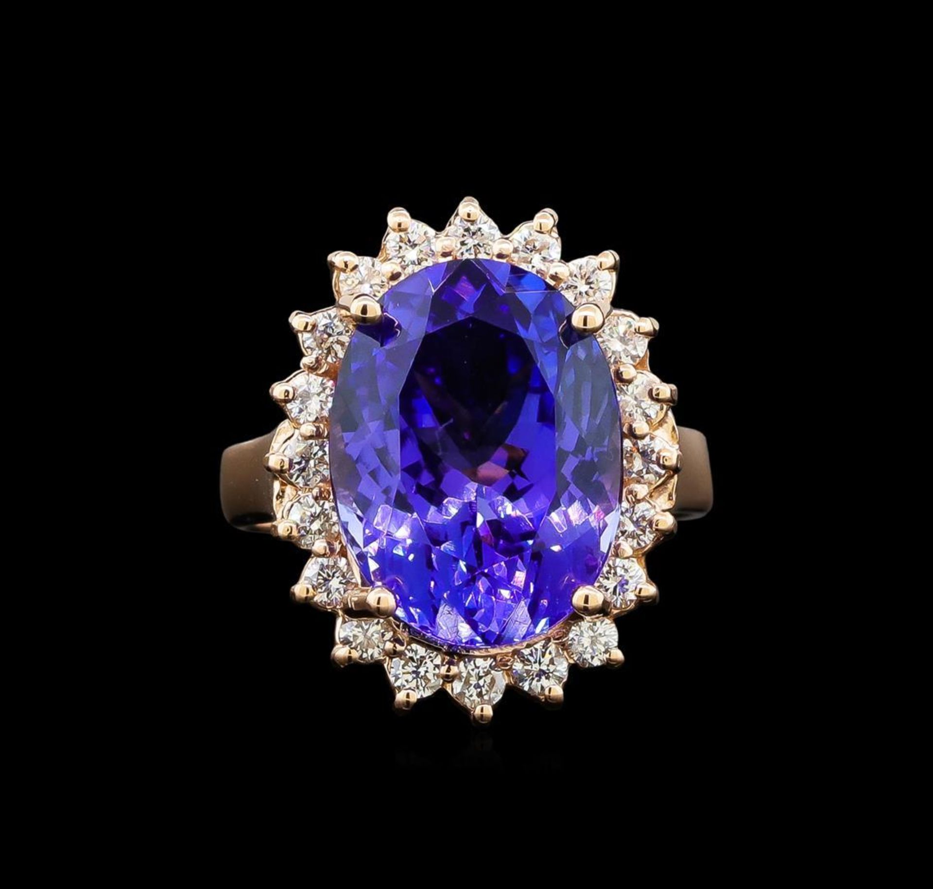 GIA Cert 8.31 ctw Tanzanite and Diamond Ring - 14KT Rose Gold - Image 2 of 6