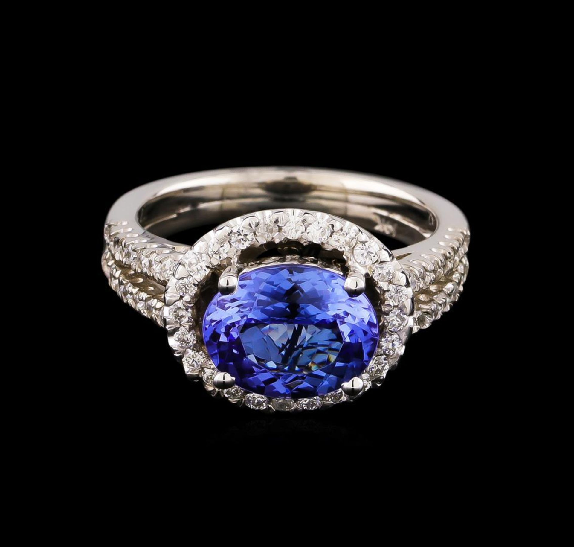 2.35 ctw Tanzanite and Diamond Ring - 14KT White Gold - Image 2 of 5