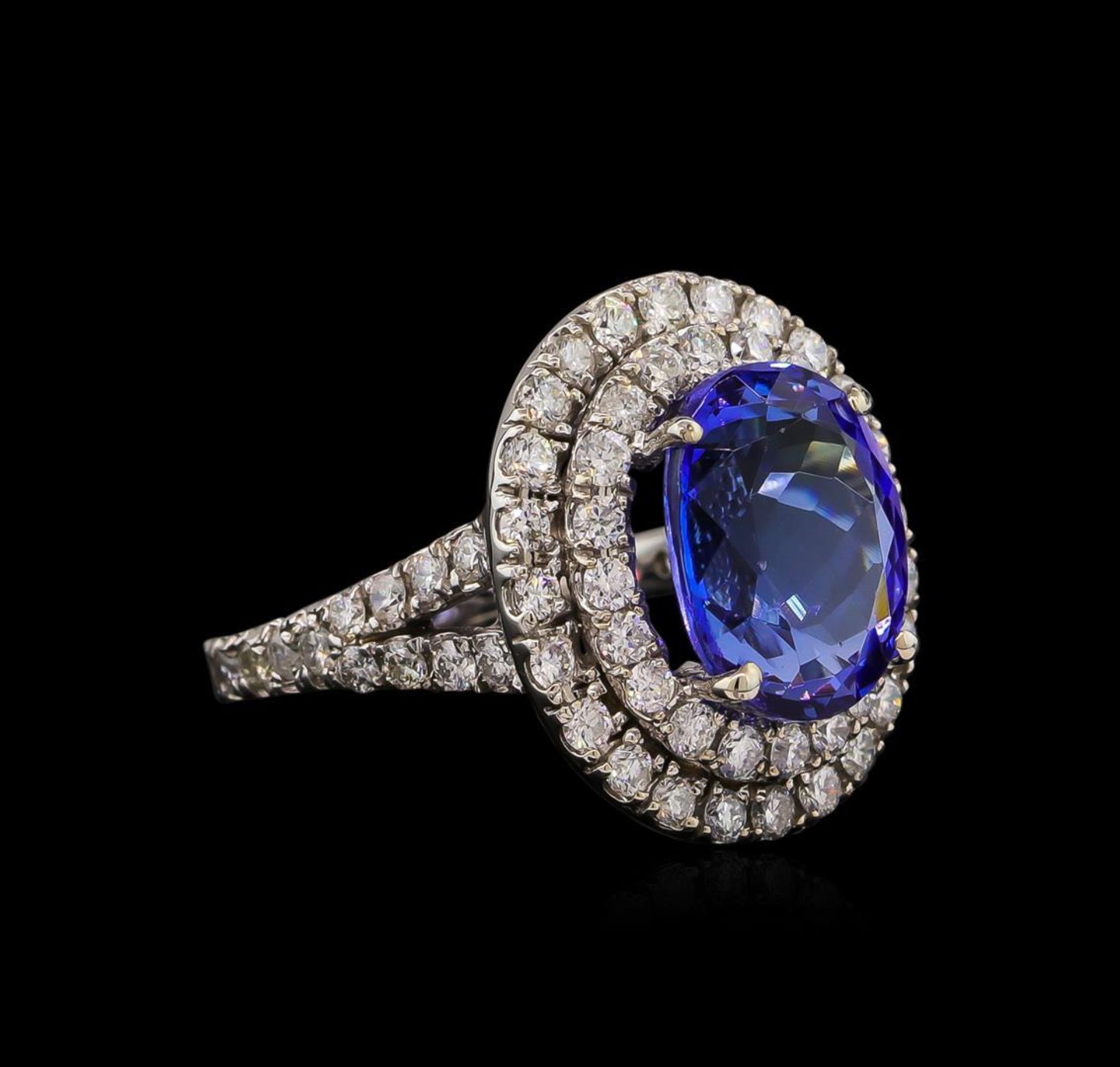 14KT White Gold 5.56 ctw Tanzanite and Diamond Ring