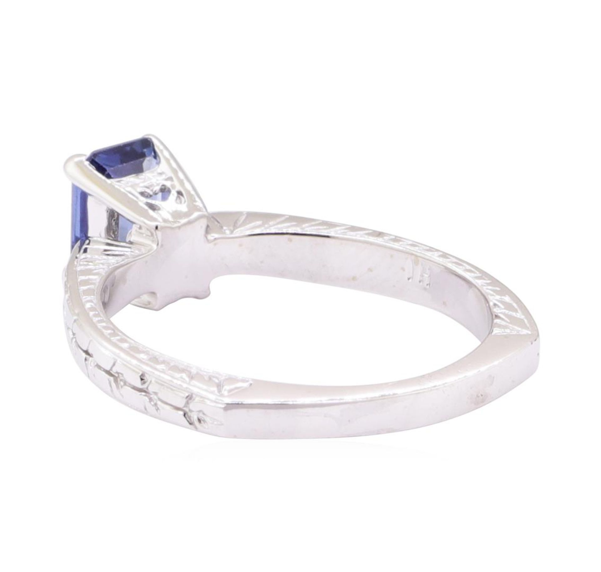 1.09ct Blue Sapphire Solitaire Ring - 14KT White Gold - Image 3 of 4