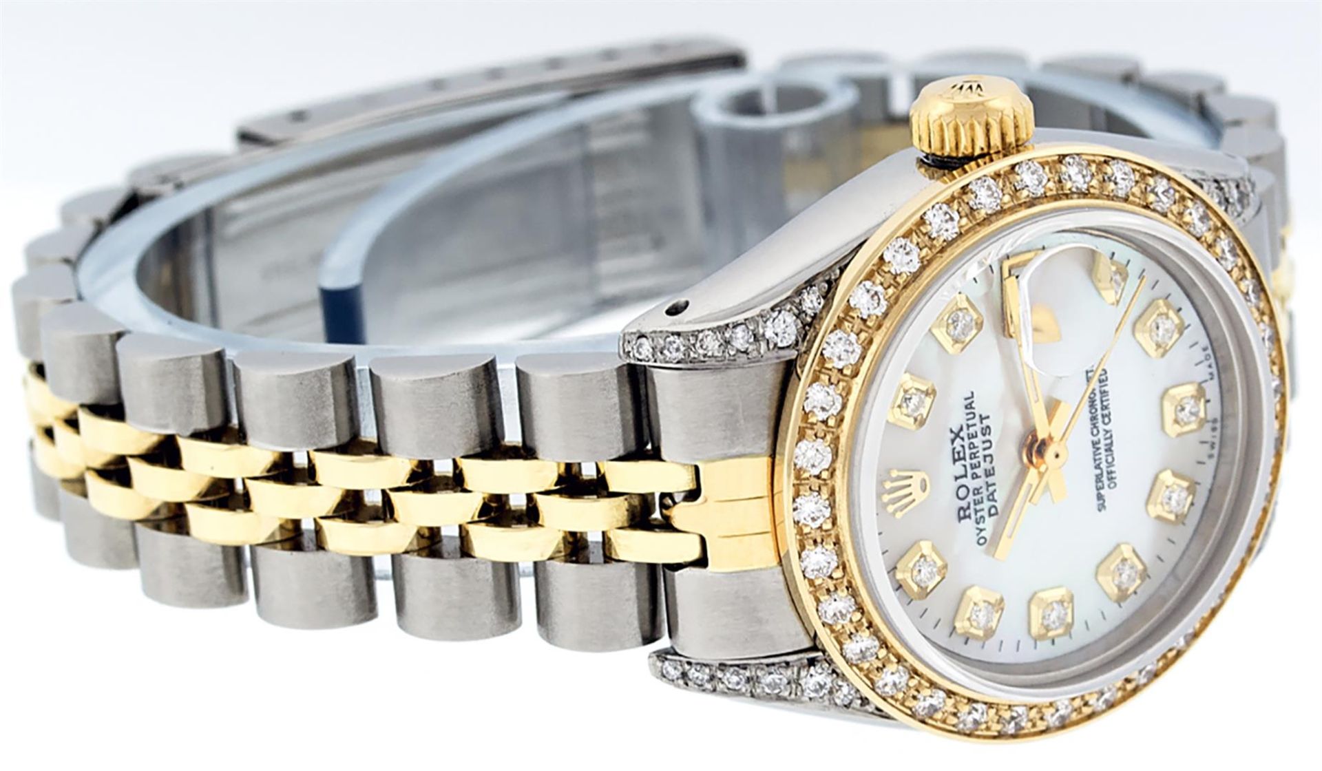 Rolex Ladies 2 Tone MOP Diamond Lugs Datejust Wristwatch - Image 3 of 9