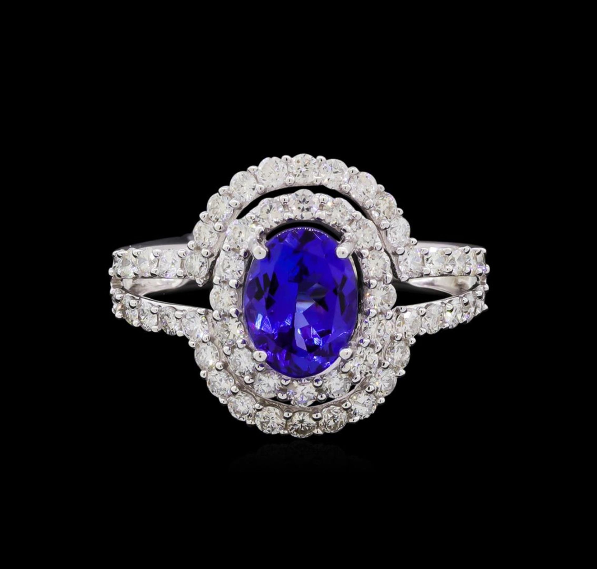 14KT White Gold 1.37 ctw Tanzanite and Diamond Ring - Image 2 of 5