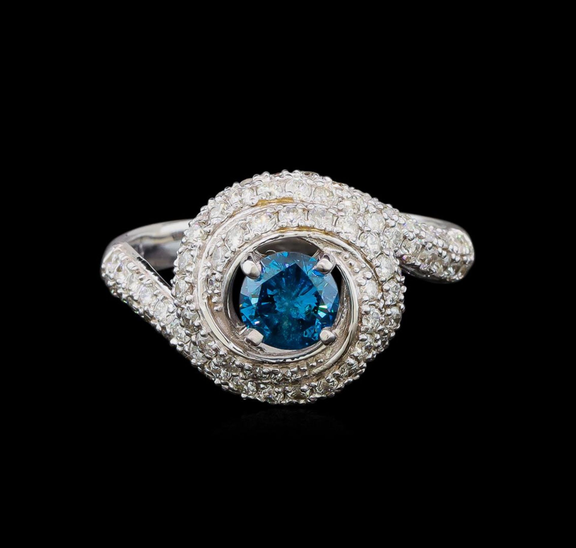 14KT White Gold 1.29 ctw Fancy Blue Diamond Ring - Image 2 of 5