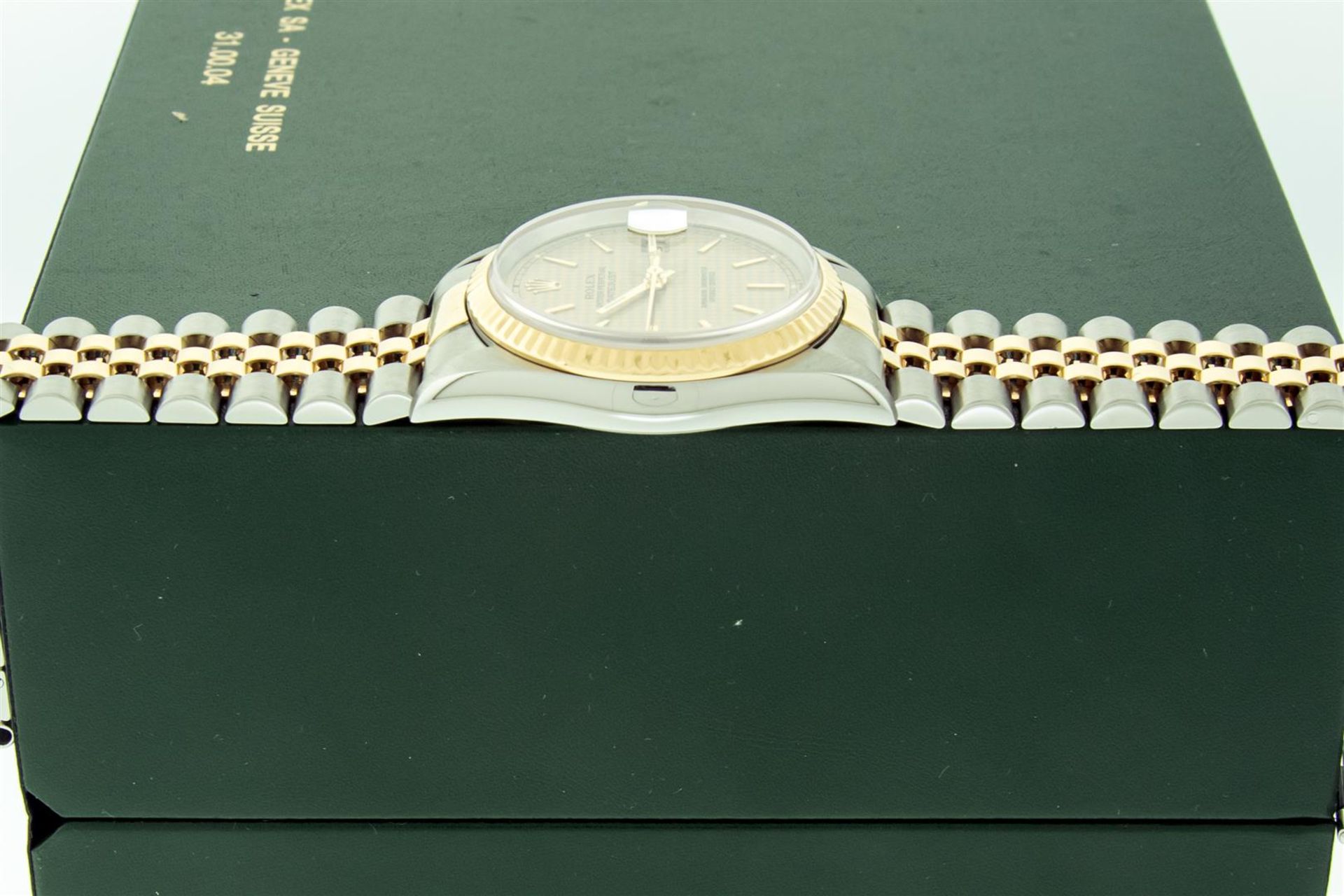 Rolex Datejust Mens 36 Rare Houndstooth Dial Box Booklets Serviced Polished Oyst - Image 3 of 9