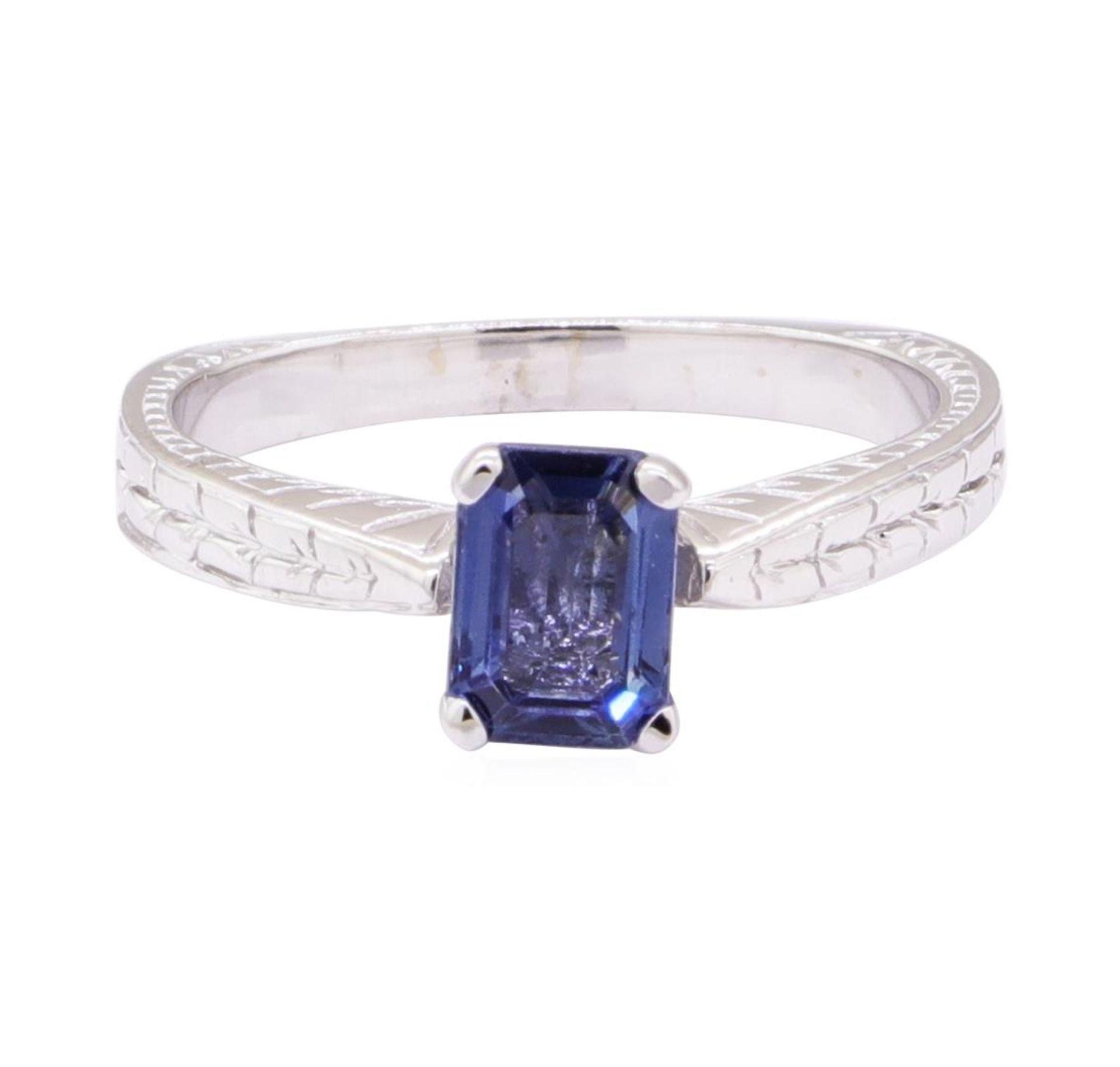 1.09ct Blue Sapphire Solitaire Ring - 14KT White Gold - Image 2 of 4
