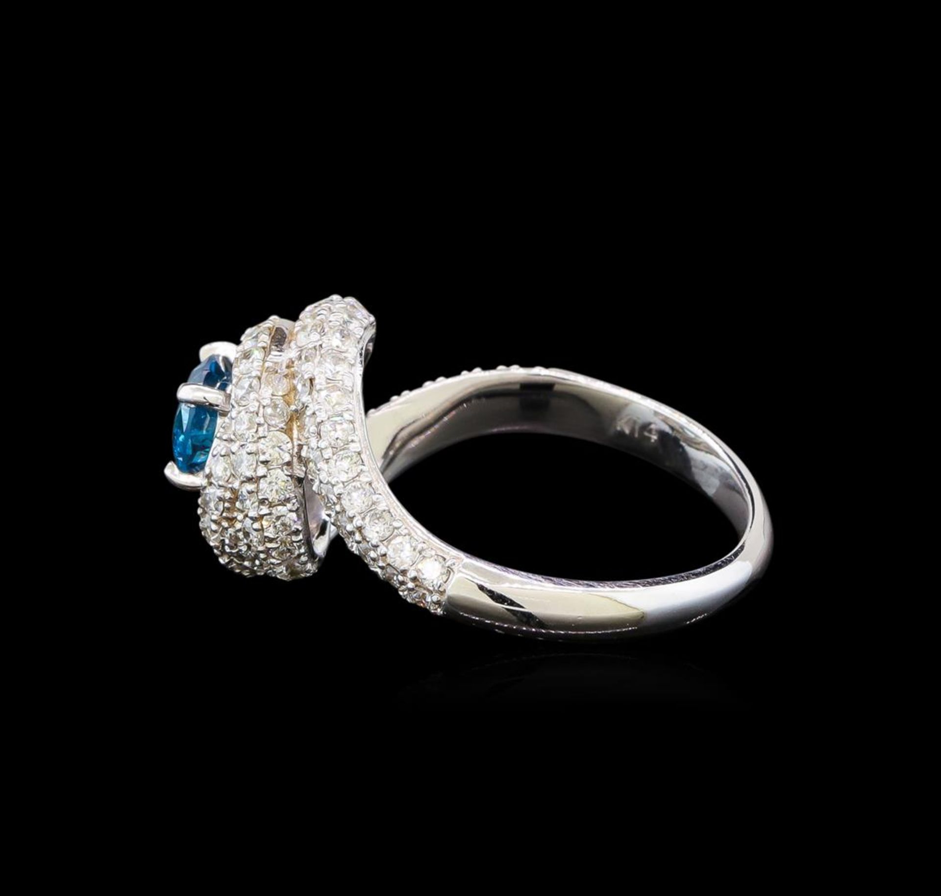 14KT White Gold 1.29 ctw Fancy Blue Diamond Ring - Image 3 of 5