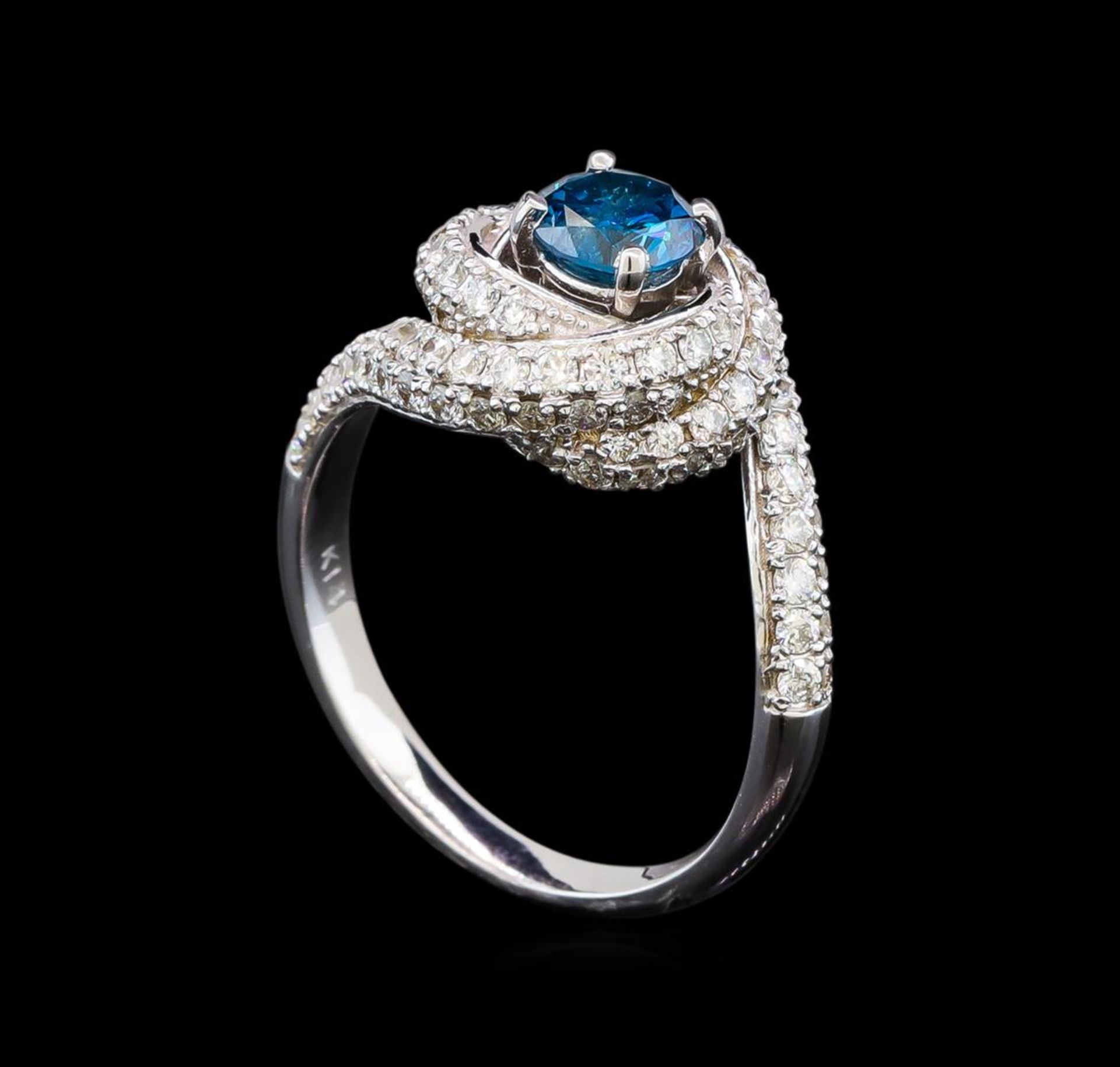 14KT White Gold 1.29 ctw Fancy Blue Diamond Ring - Image 4 of 5