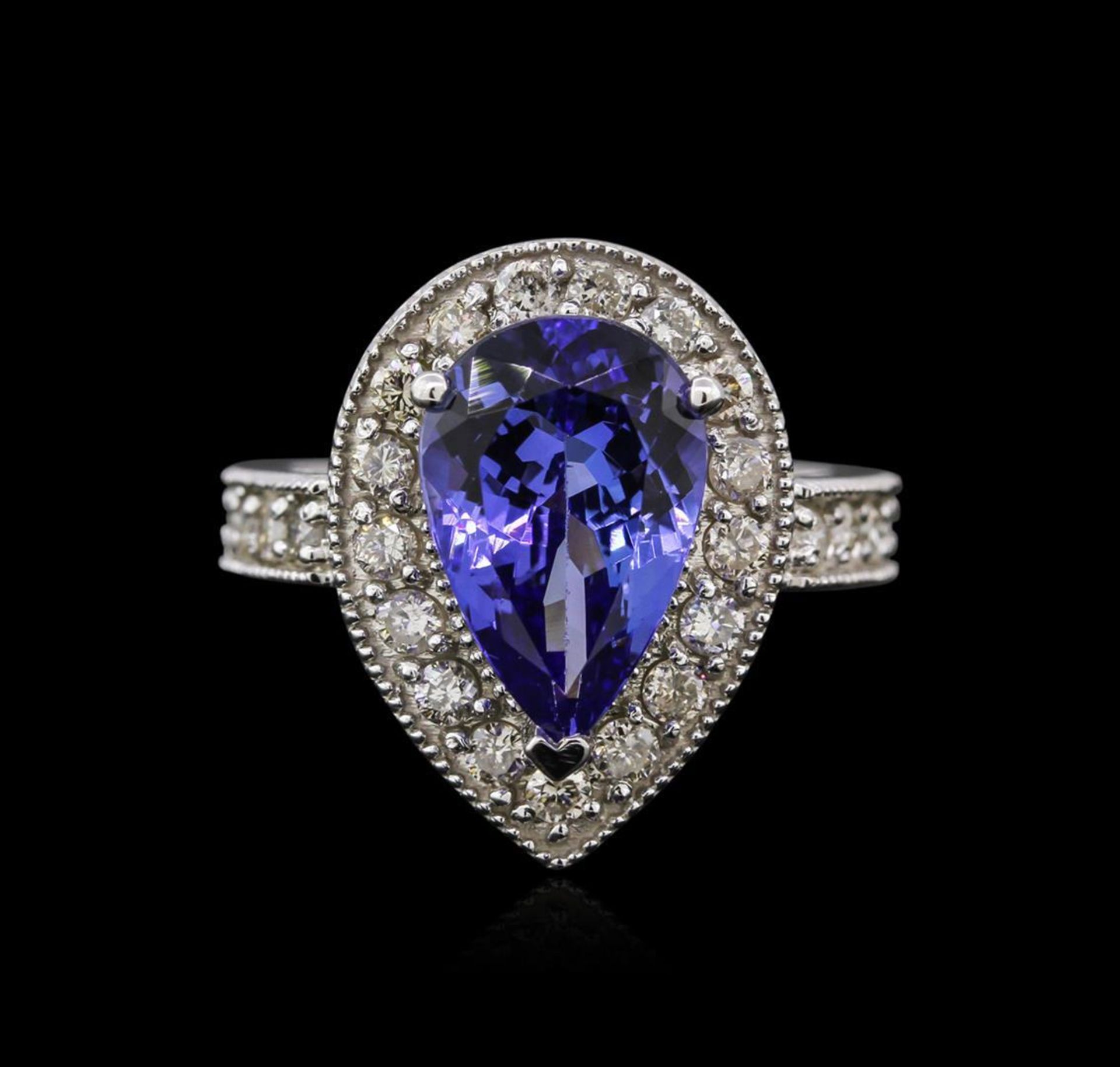 14KT White Gold 4.12ct Tanzanite and Diamond Ring - Image 2 of 4