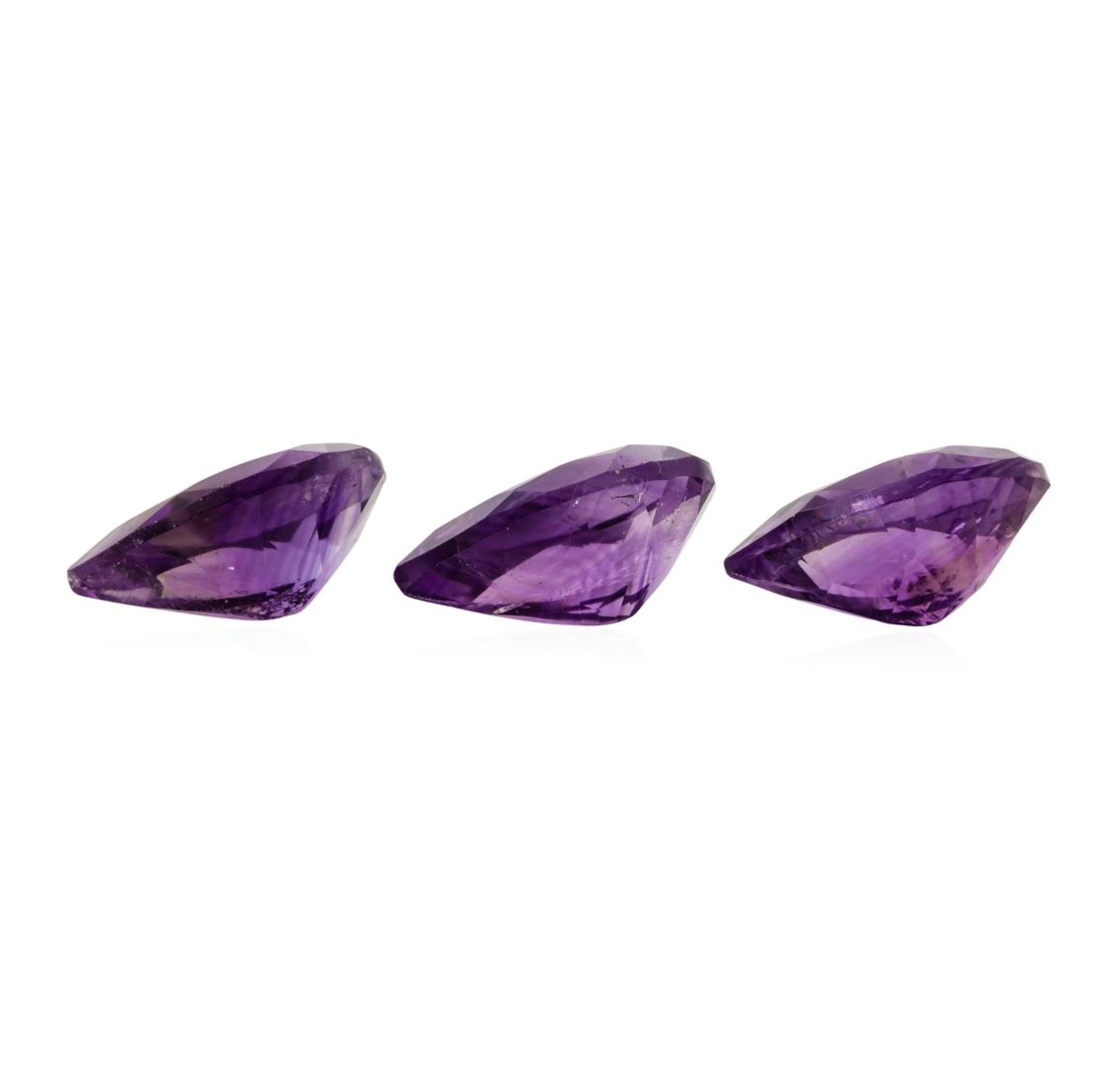 20.56ctw.Natural Pear Cut Amethyst Parcel of Three - Image 2 of 3