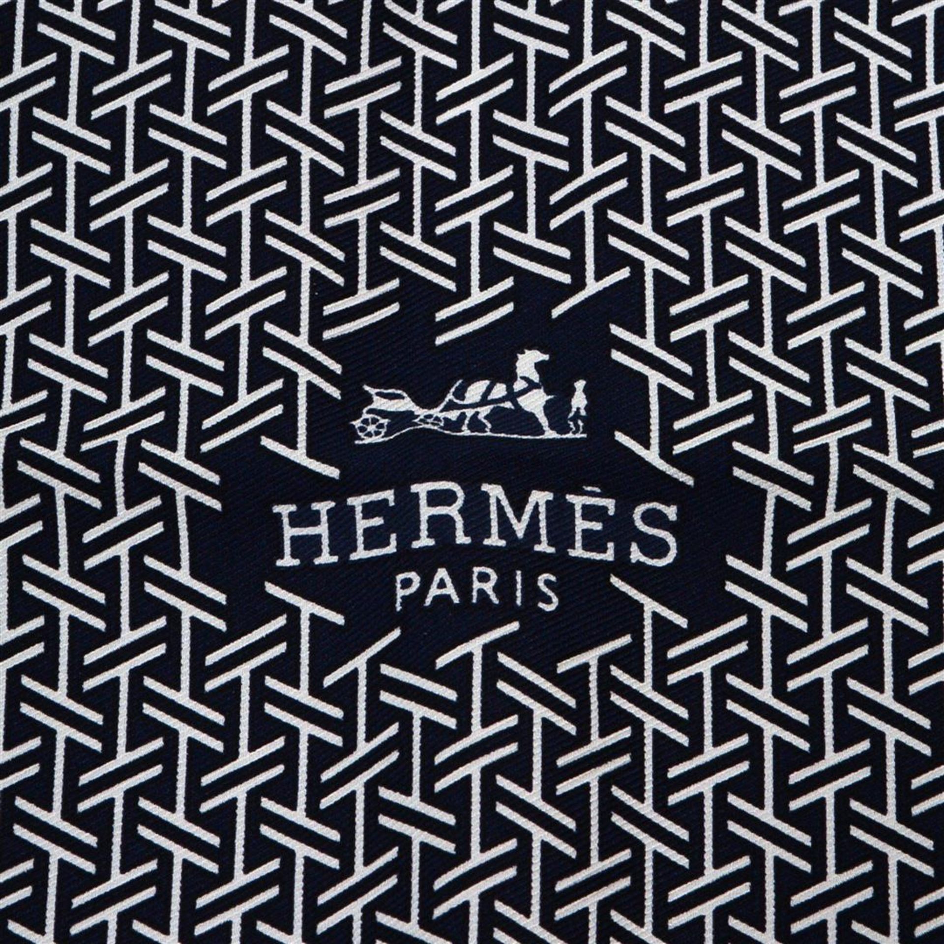 Hermes Black La Cravate-Foulard Silk Scarf
