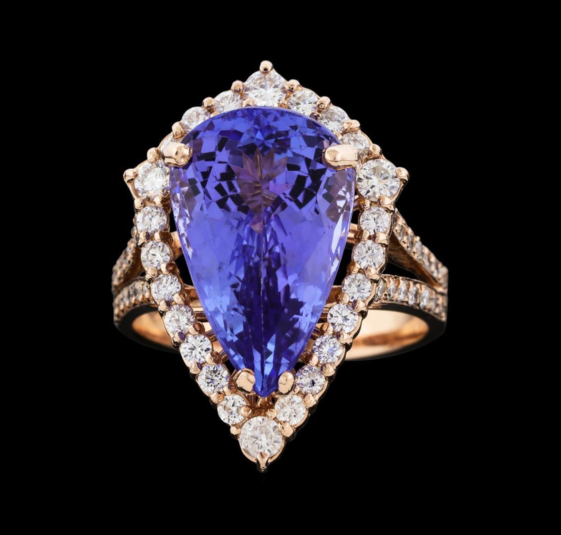 8.62 ctw Tanzanite and Diamond Ring - 14KT Rose Gold - Image 2 of 6