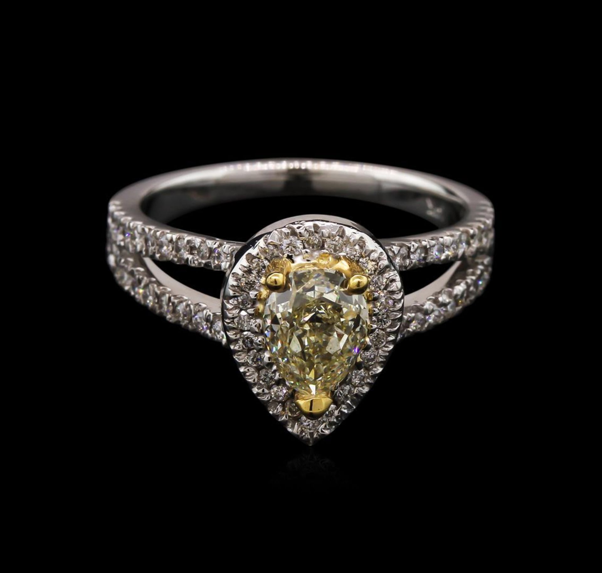 1.42 ctw Light Yellow Diamond Ring - 14KT White Gold - Image 2 of 3