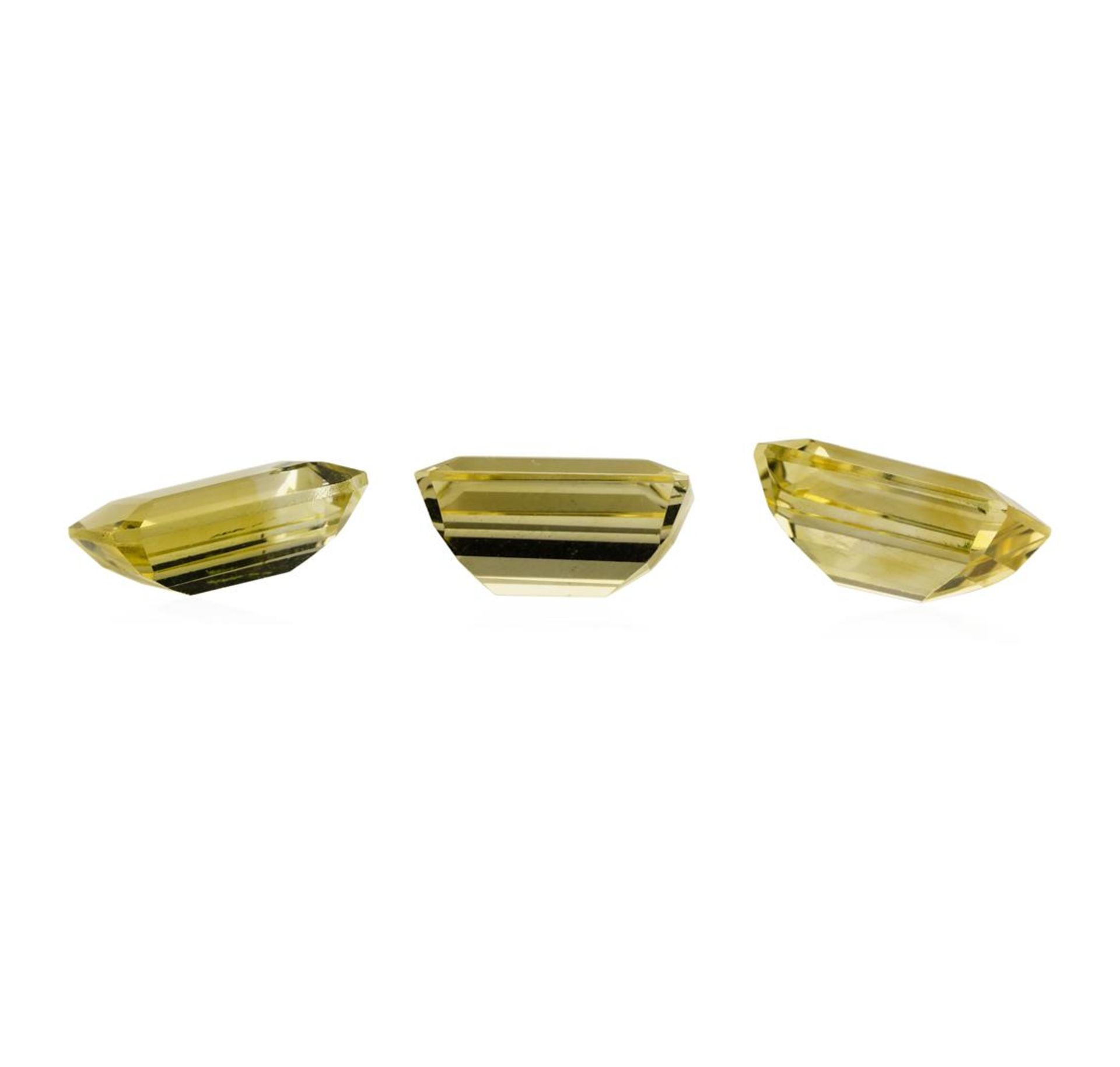 20.84ctw.Natural Emerald Cut Citrine Quartz Parcel of Three - Image 2 of 3