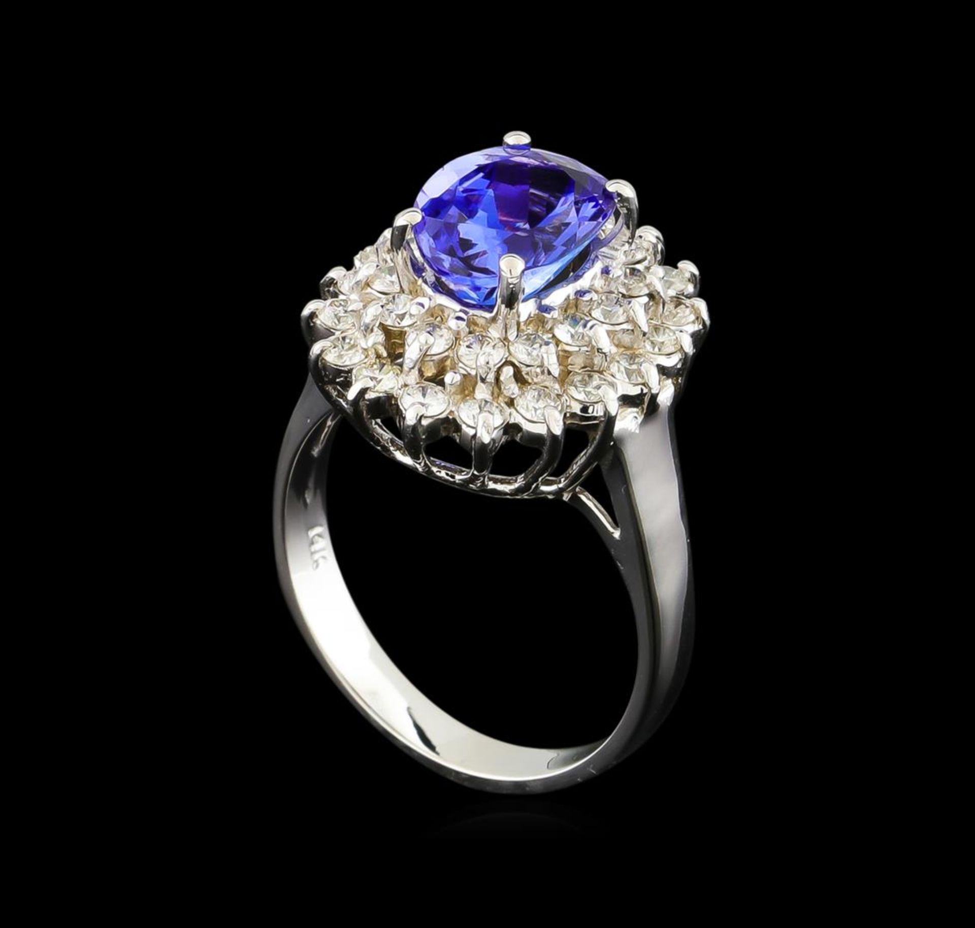 2.13ct Tanzanite and Diamond Ring - 14KT White Gold - Image 4 of 5