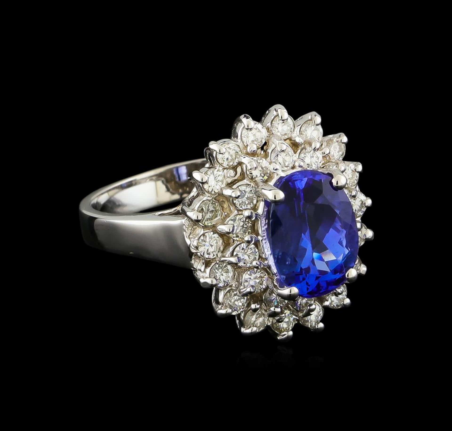 2.13ct Tanzanite and Diamond Ring - 14KT White Gold