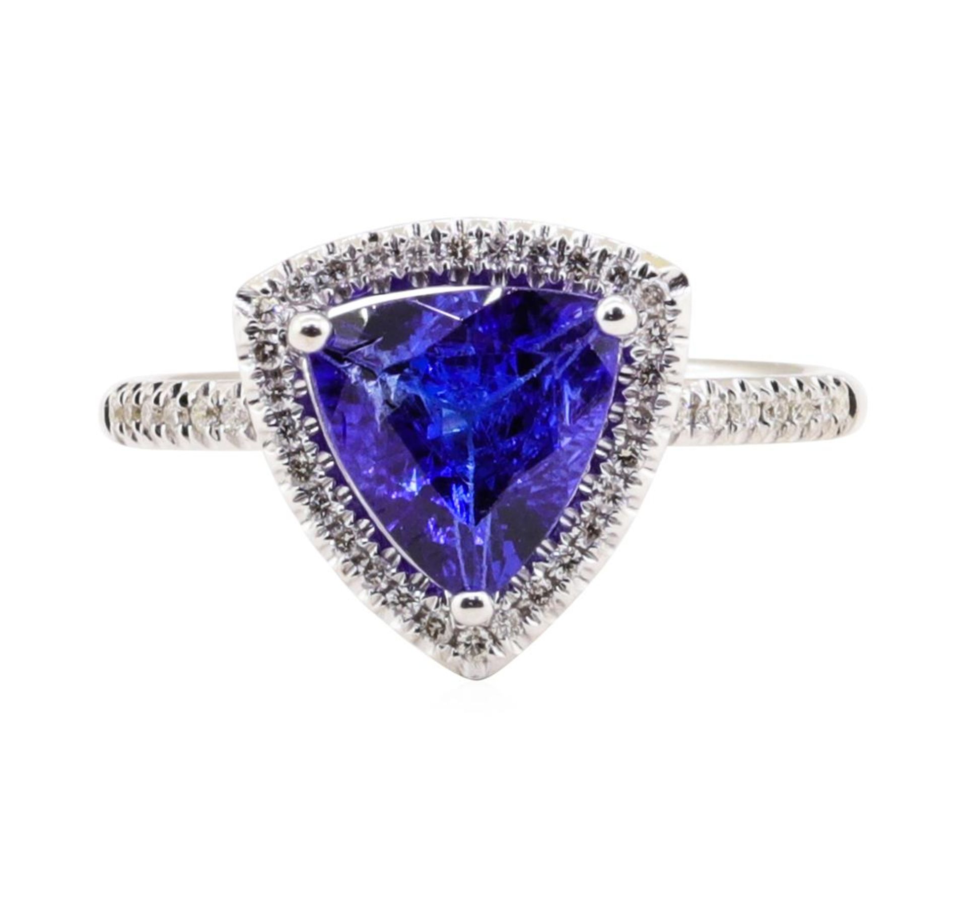 2.03ct Tanzanite and Diamond Ring - 18KT White Gold