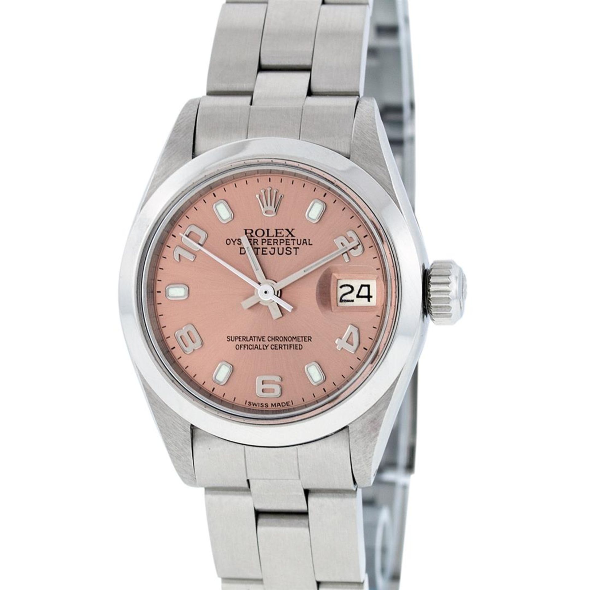 Rolex Ladies Stainless Steel Salmon Dial 26MM Oyster Band Datejust Wristwatch - Image 2 of 9