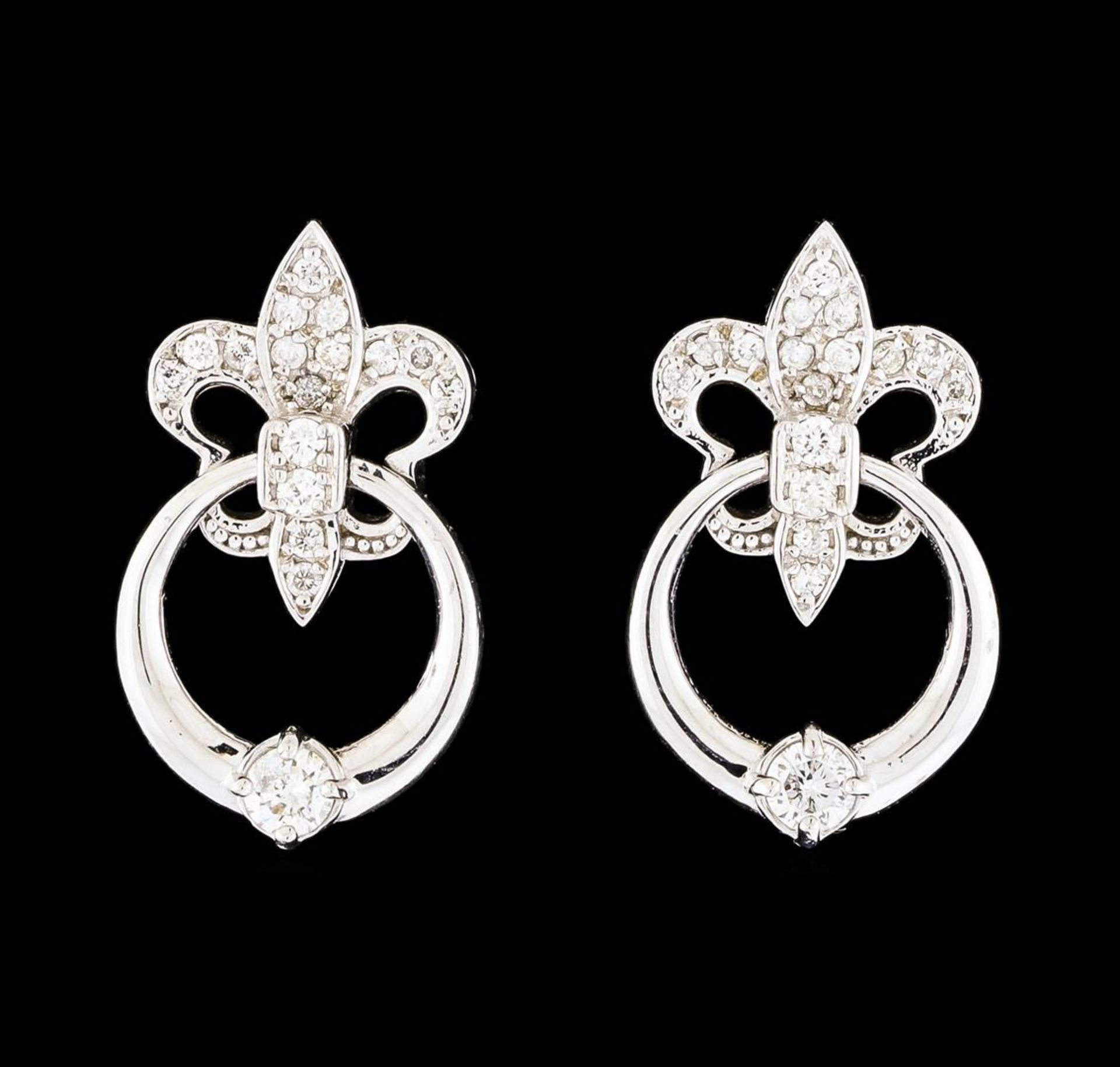 0.34ctw Diamond Earrings - 14KT White Gold