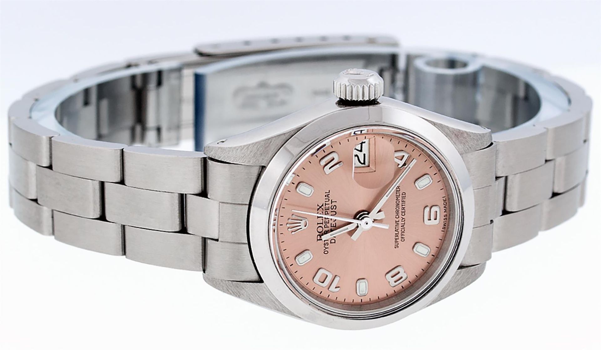 Rolex Ladies Stainless Steel Salmon Dial 26MM Oyster Band Datejust Wristwatch - Image 3 of 9