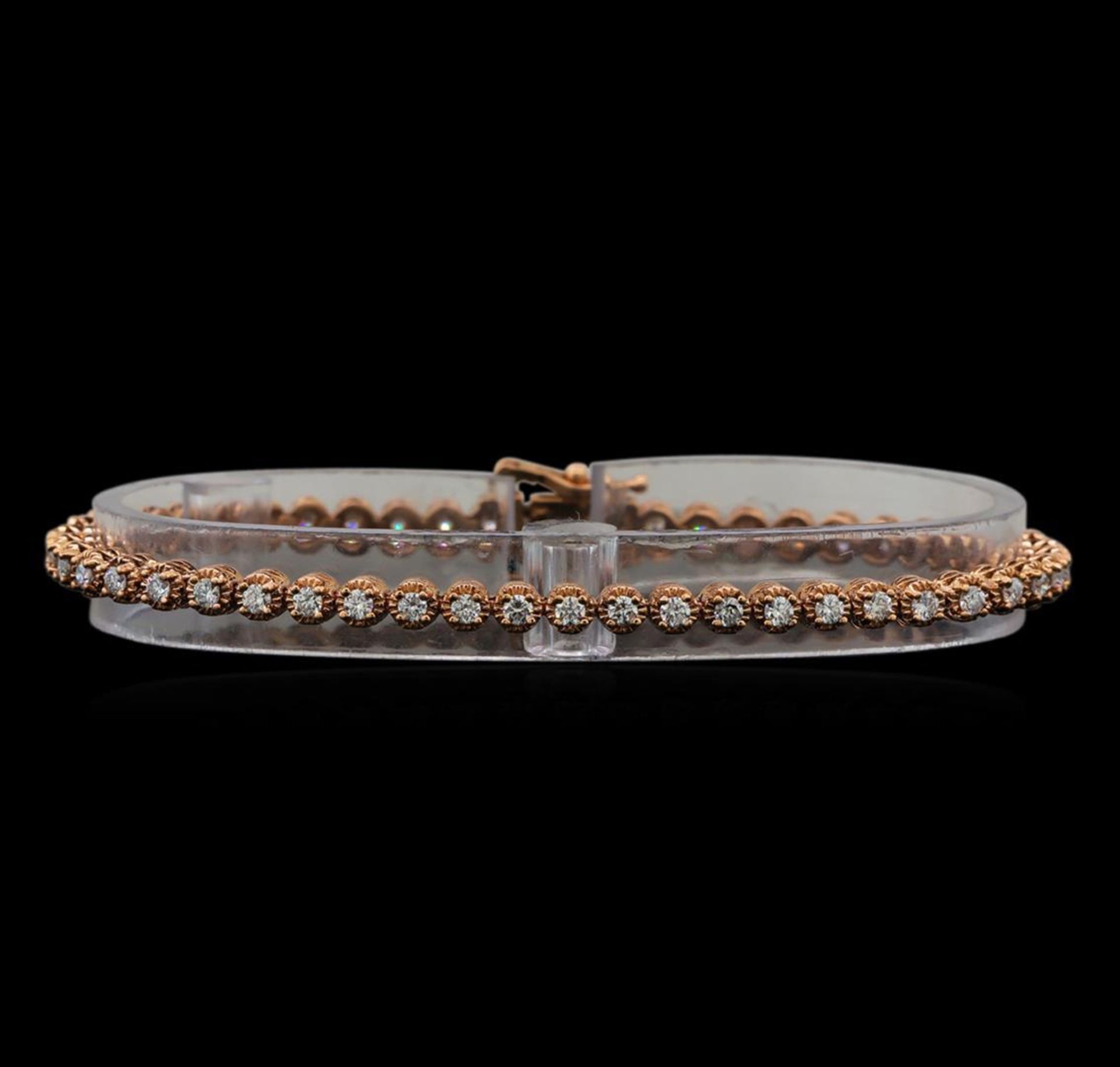 14KT Rose Gold 1.78 ctw Diamond Tennis Bracelet