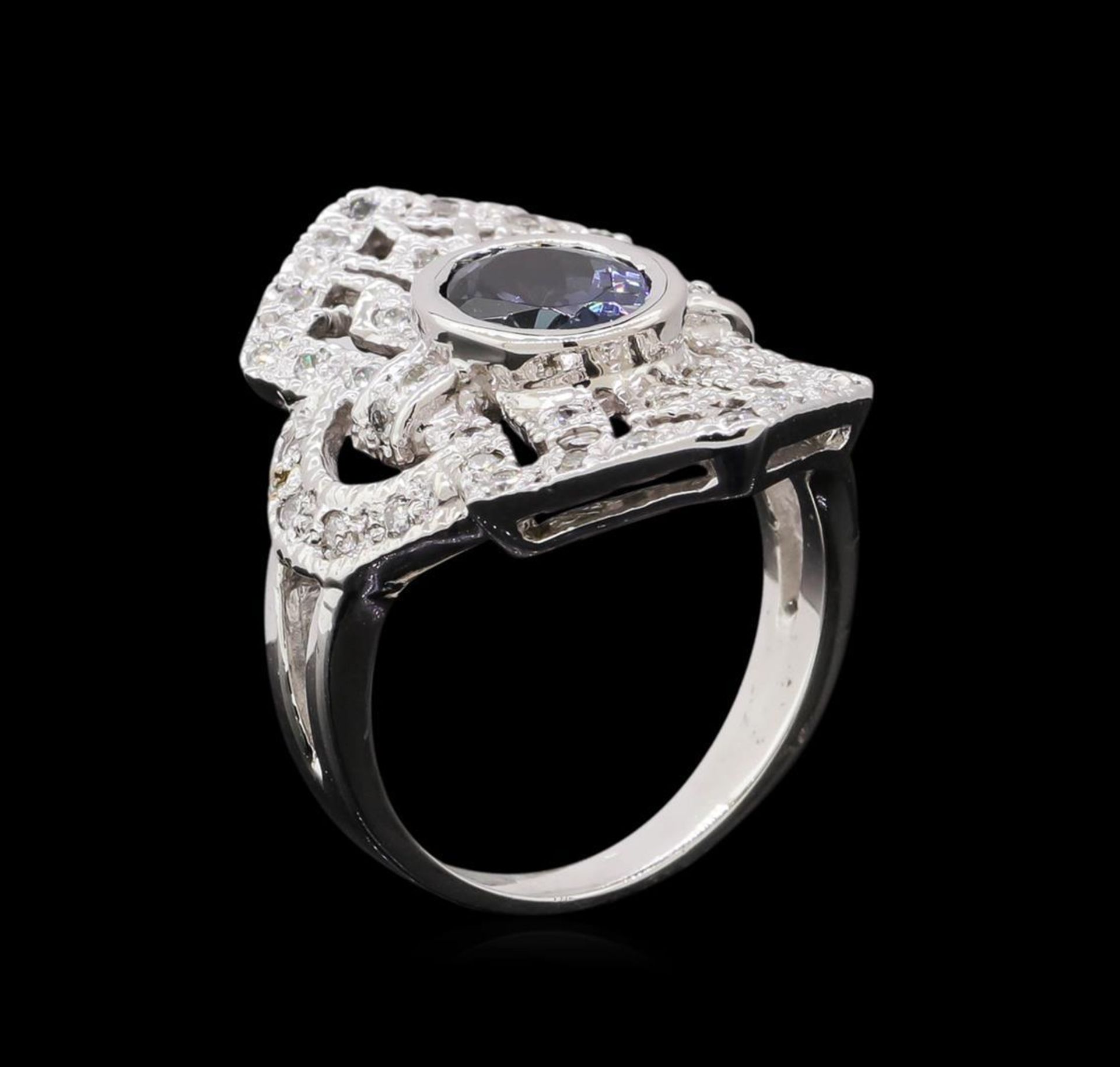 1.84 ctw Tanzanite and Diamond Ring - 14KT White Gold - Image 4 of 5