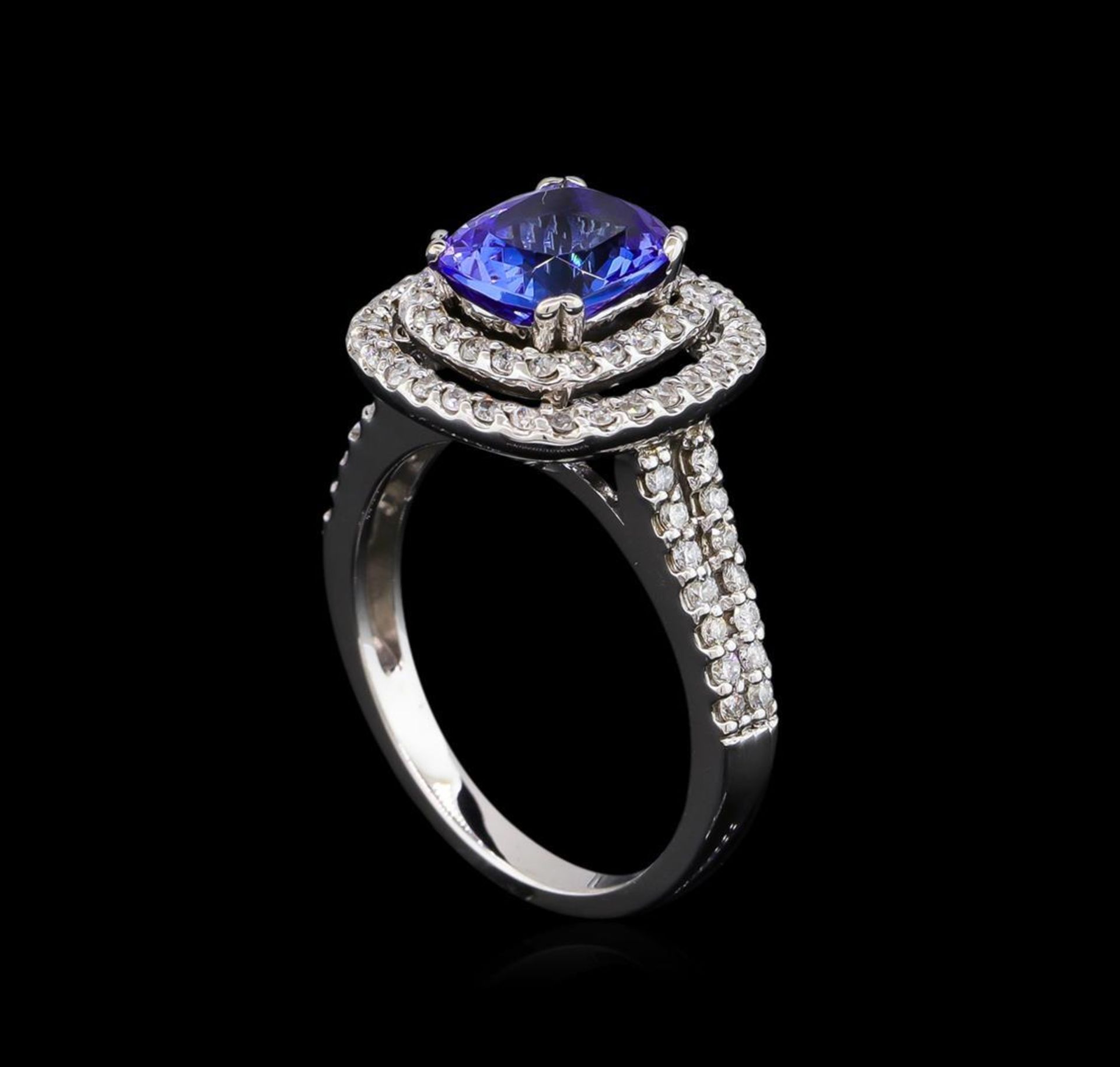 2.05 ctw Tanzanite and Diamond Ring - 14KT White Gold - Image 4 of 5