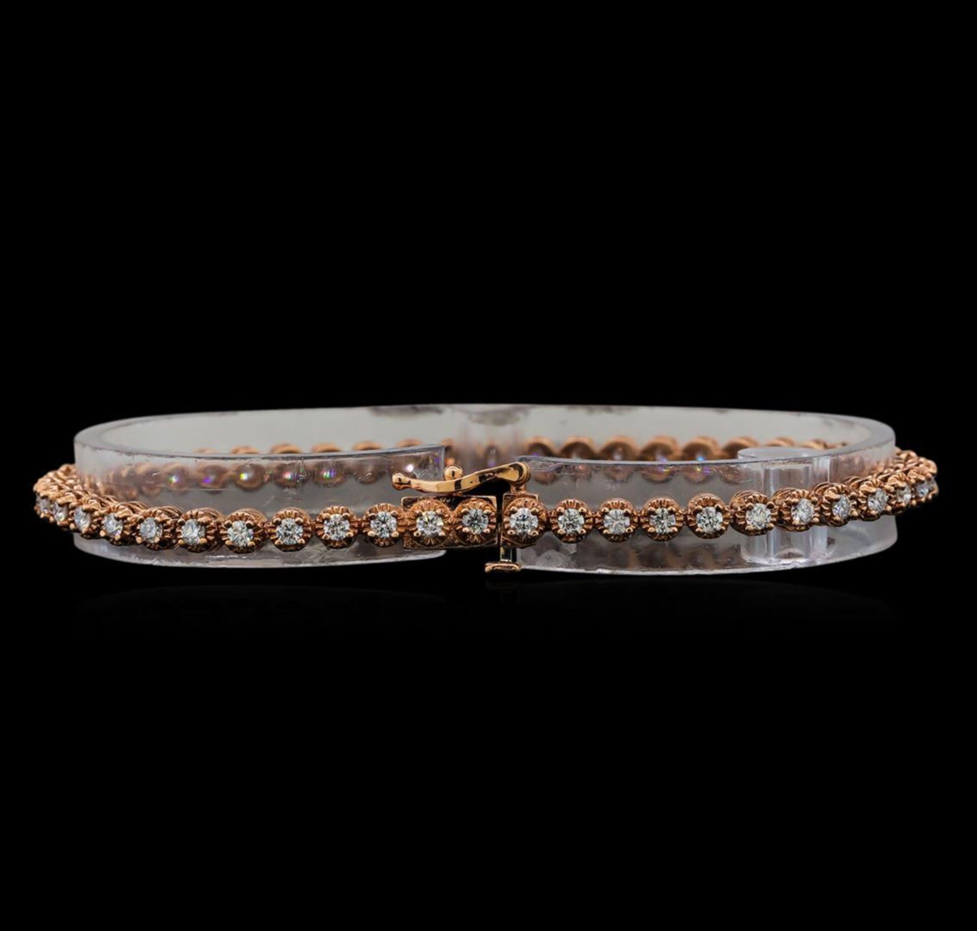 14KT Rose Gold 1.78 ctw Diamond Tennis Bracelet - Image 2 of 4