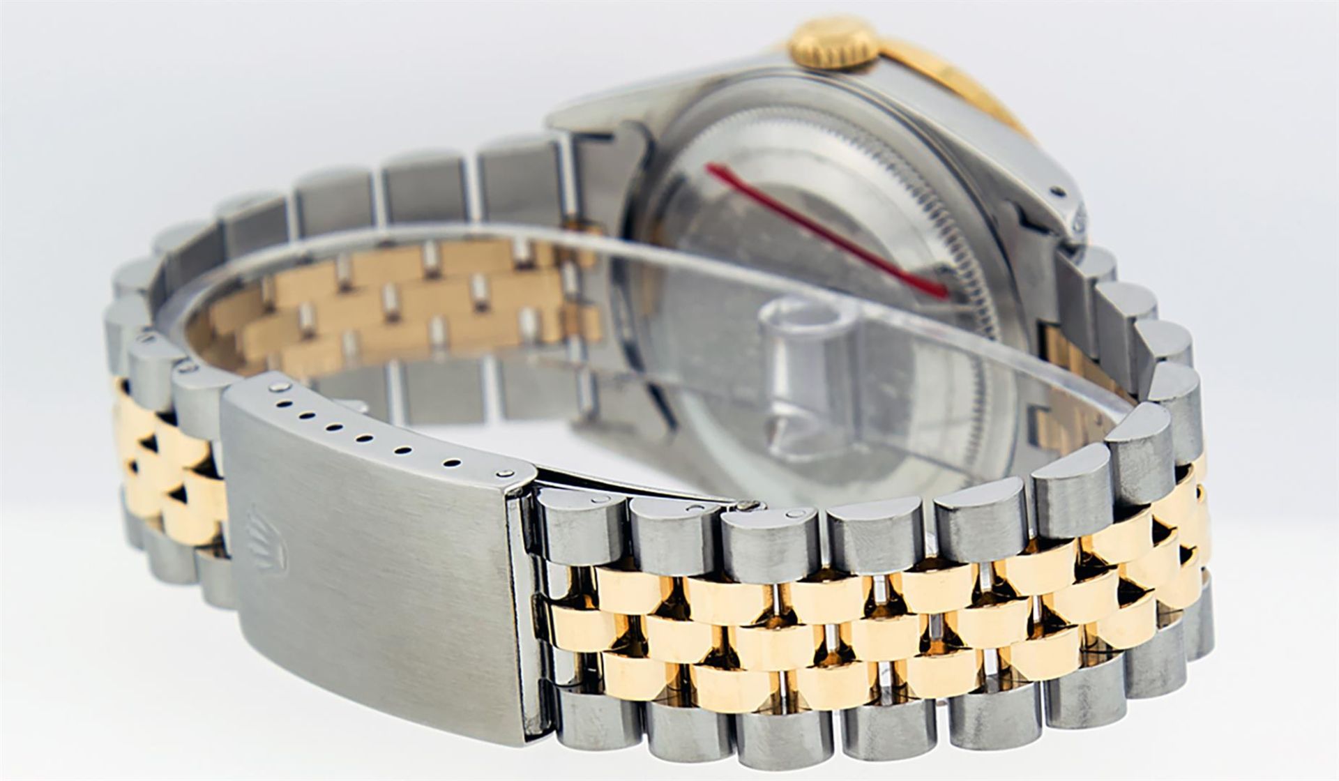 Rolex Mens 2 Tone Black Diamond Lugs 36MM Datejust Wristwatch Oyster Perpetual - Image 4 of 8