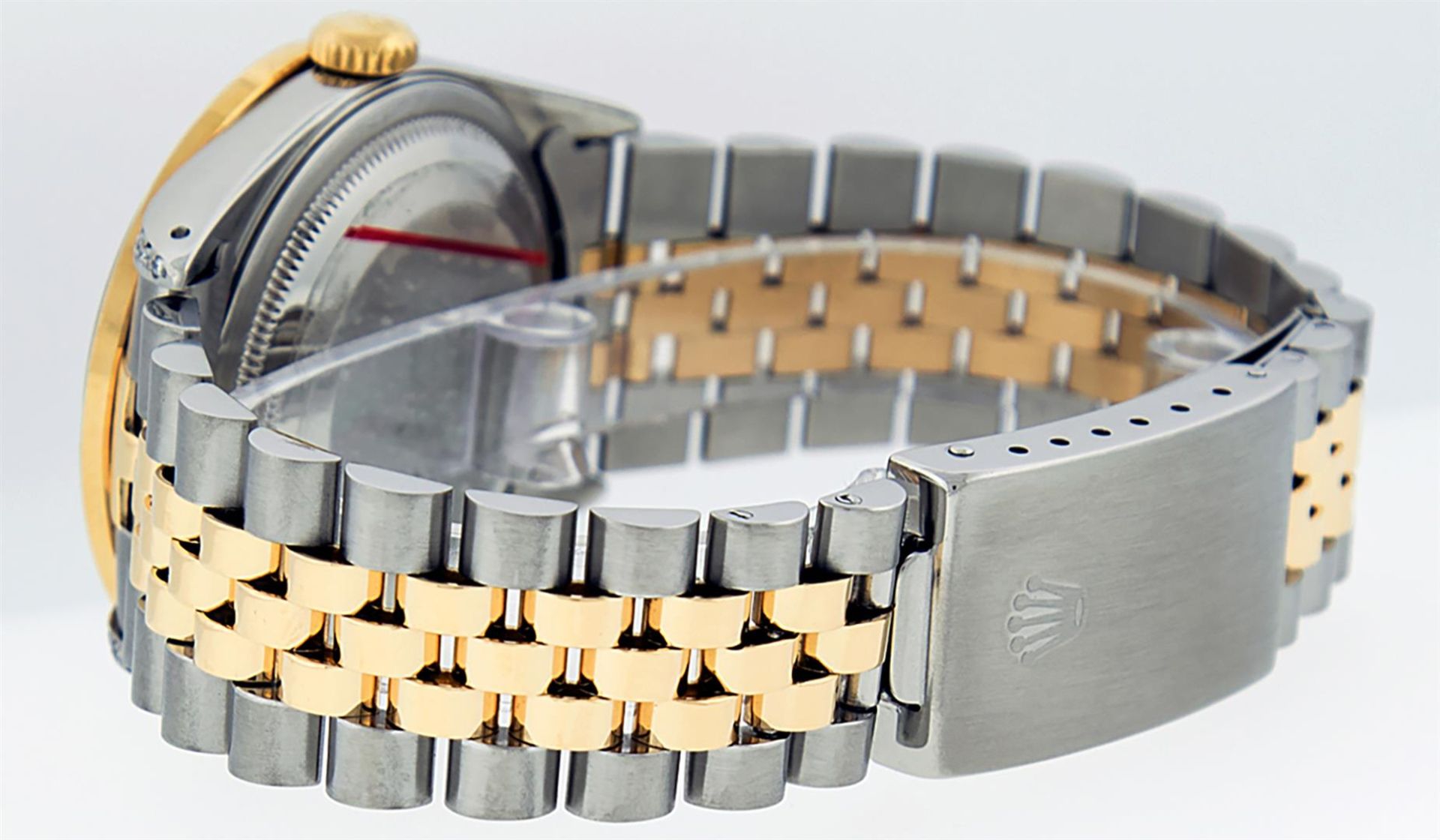 Rolex Mens 2 Tone Black Diamond Lugs 36MM Datejust Wristwatch Oyster Perpetual - Image 7 of 8