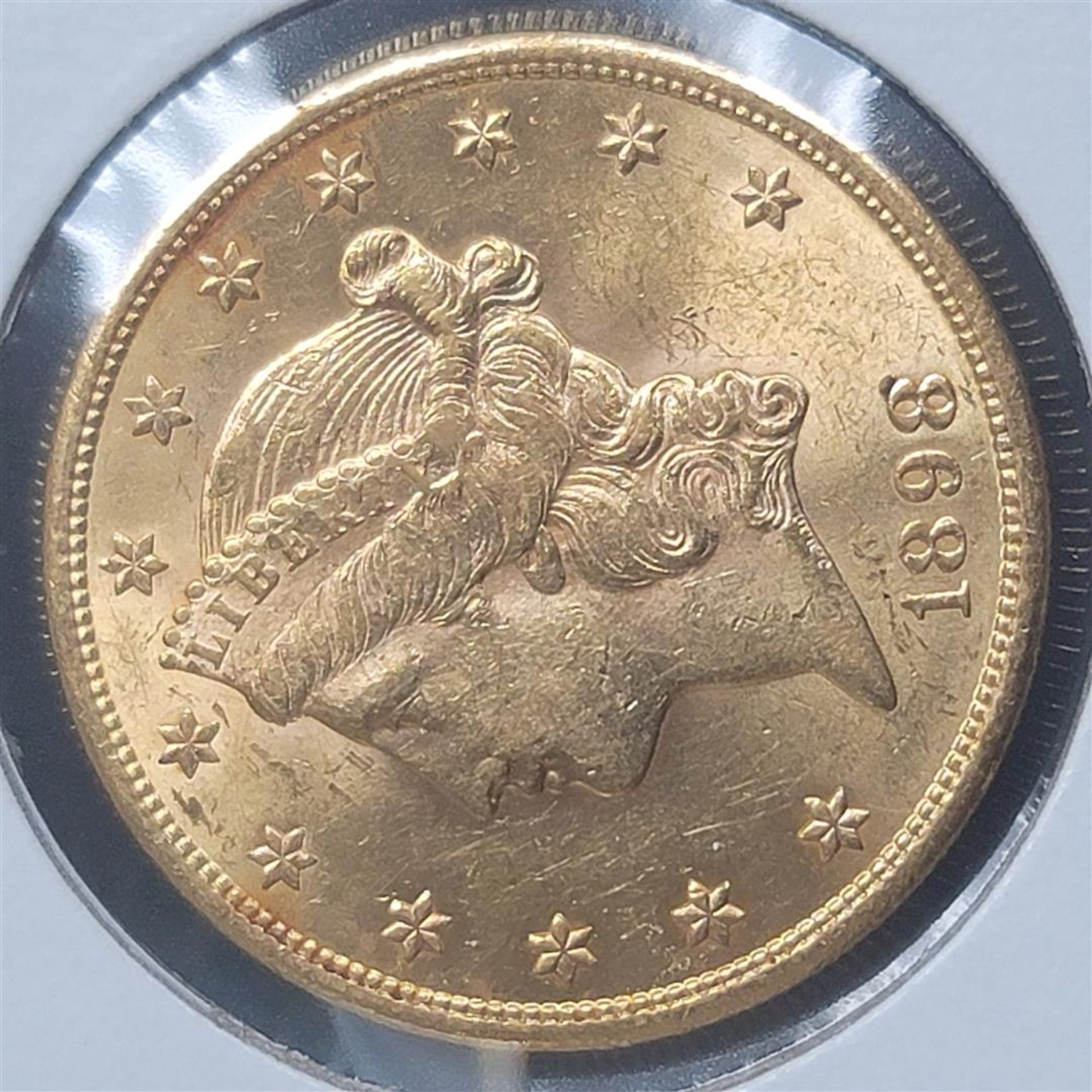 1898-S 20$ Liberty Head Double Eagle Gold Coin BU+